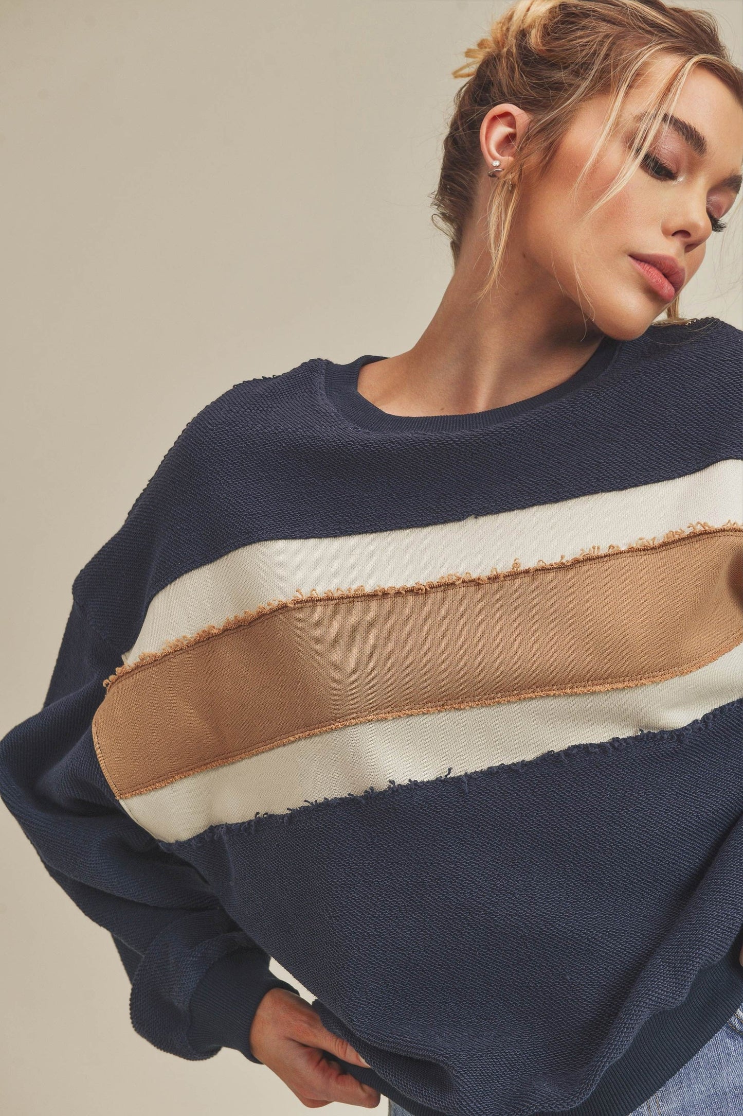 Mindful Color block Knit Top