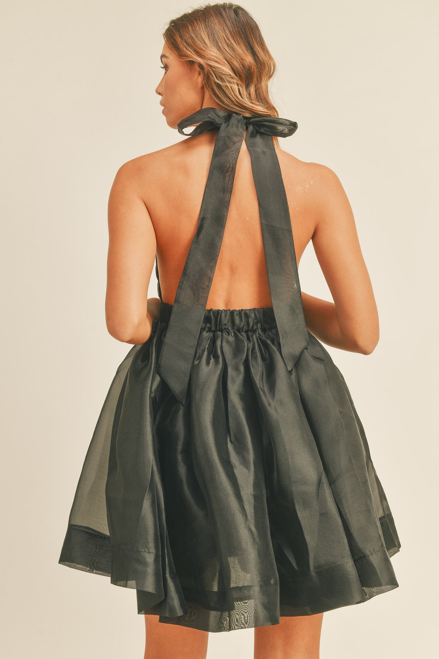 Karley Organza Halter Bow Dress