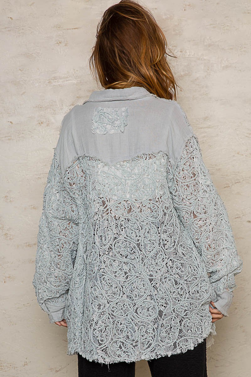 Haven Lace Gauze Mix Media Top