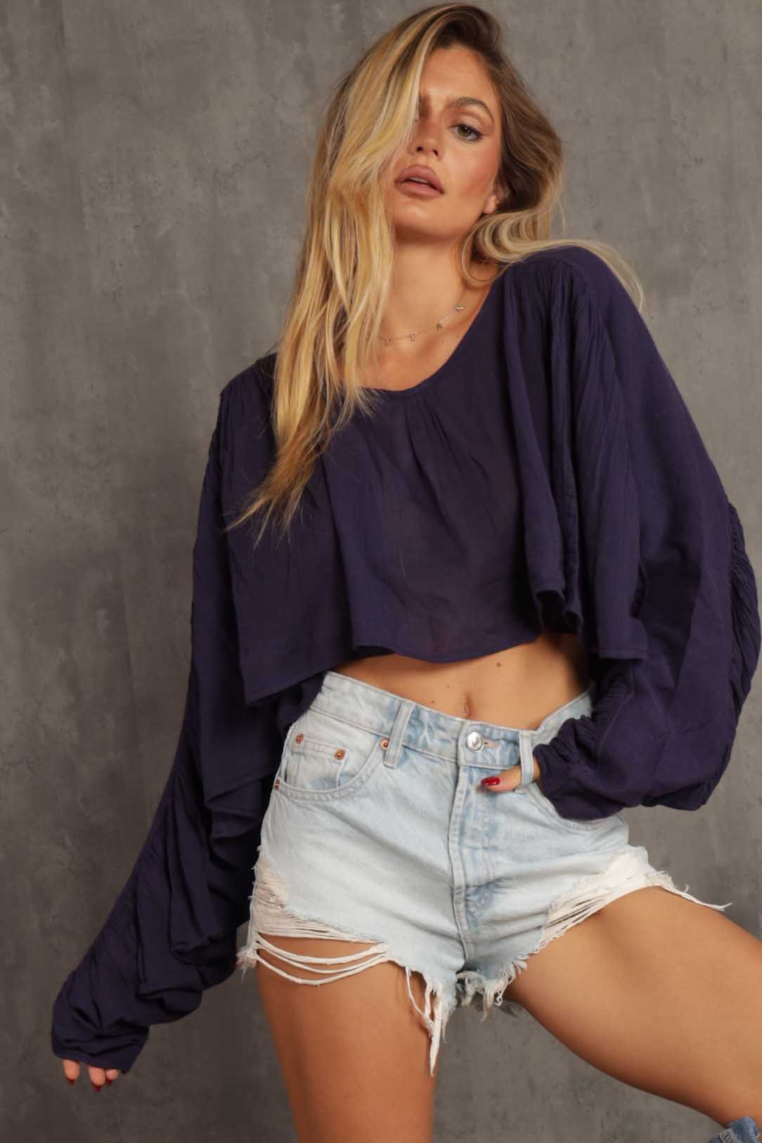 Carmel Hooded Shirring top