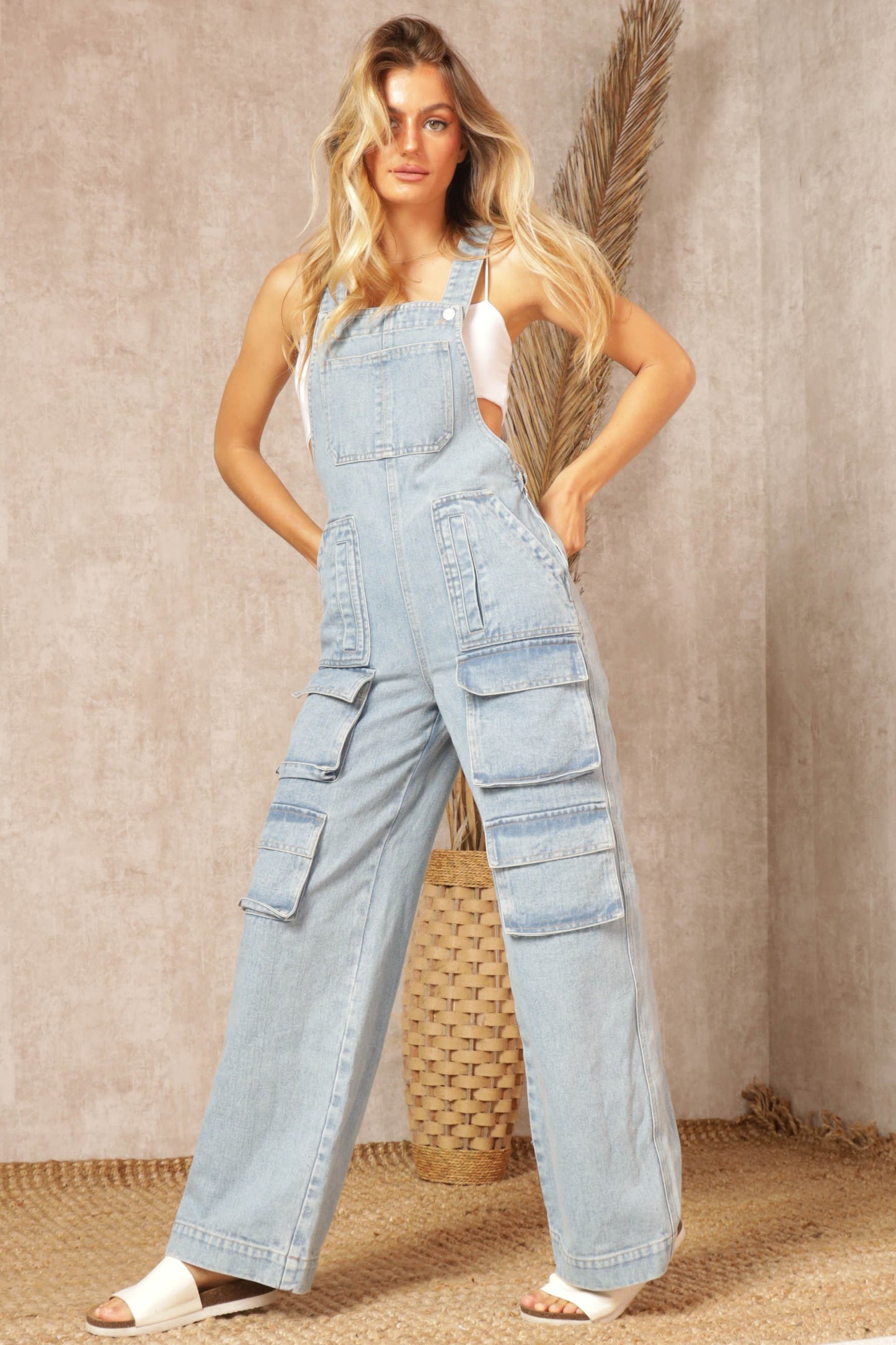 Delta Cargo denim jumpsuit