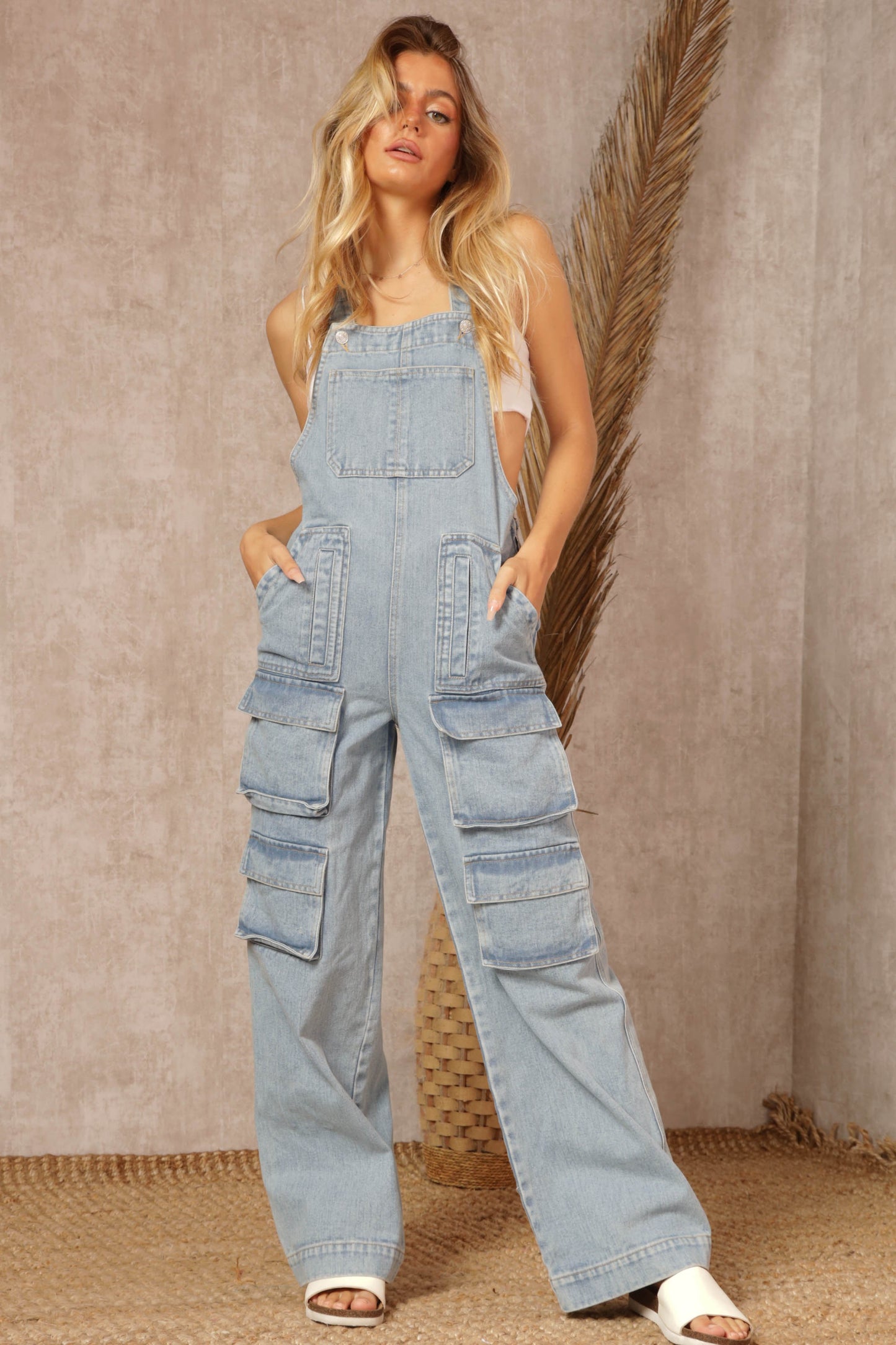 Delta Cargo denim jumpsuit
