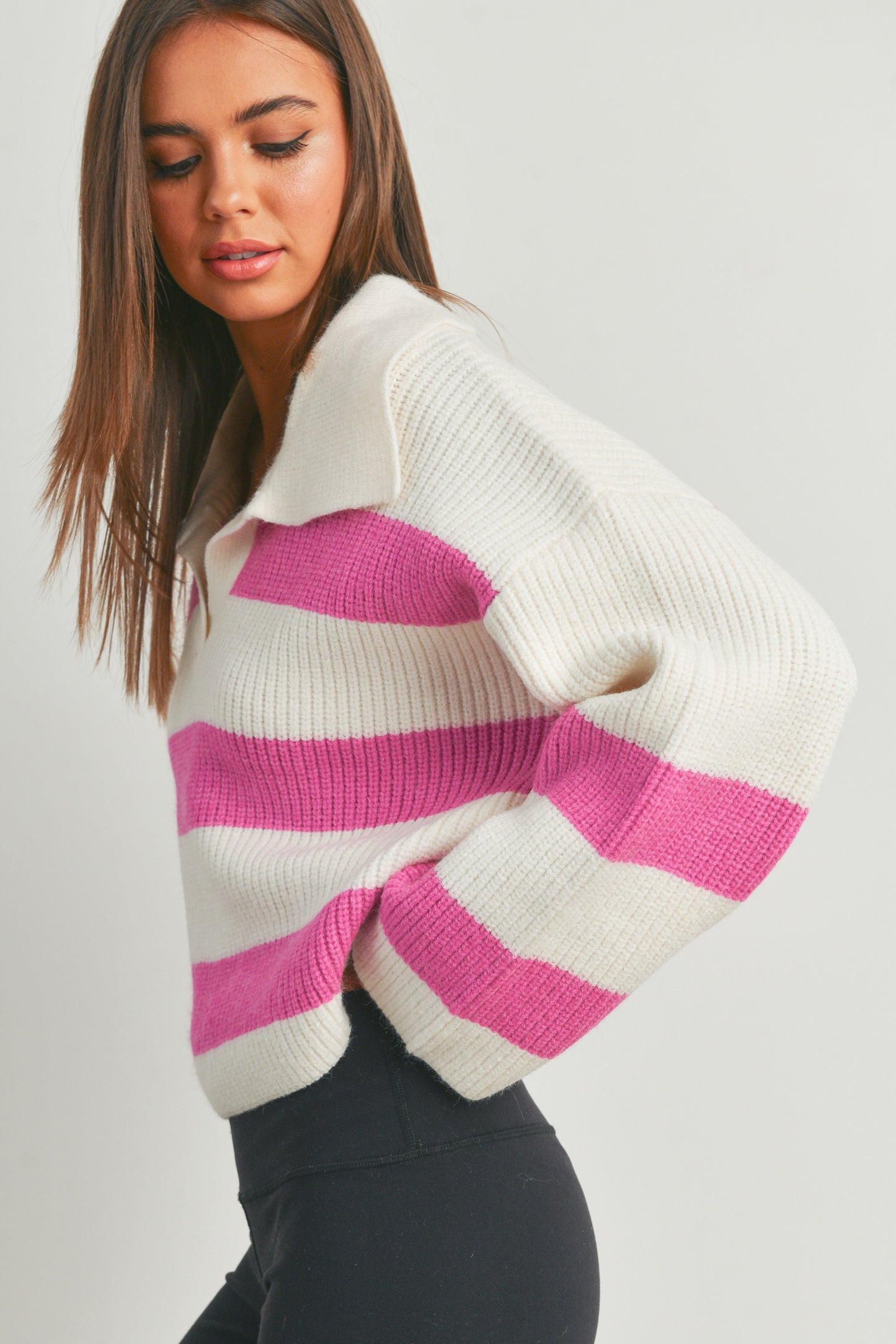 Razoul Striped Cropped Knit Sweater
