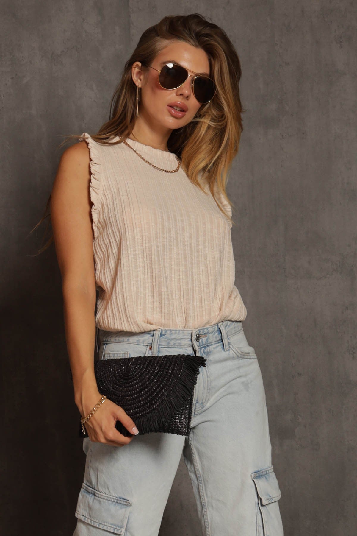 Katya Ruffle Trim Top