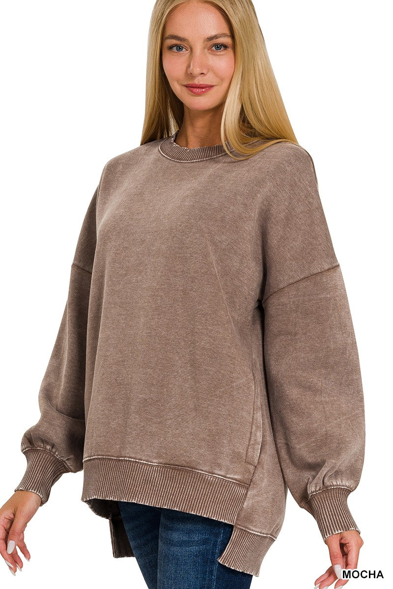 Logan Mineral washed Fleece Pullover
