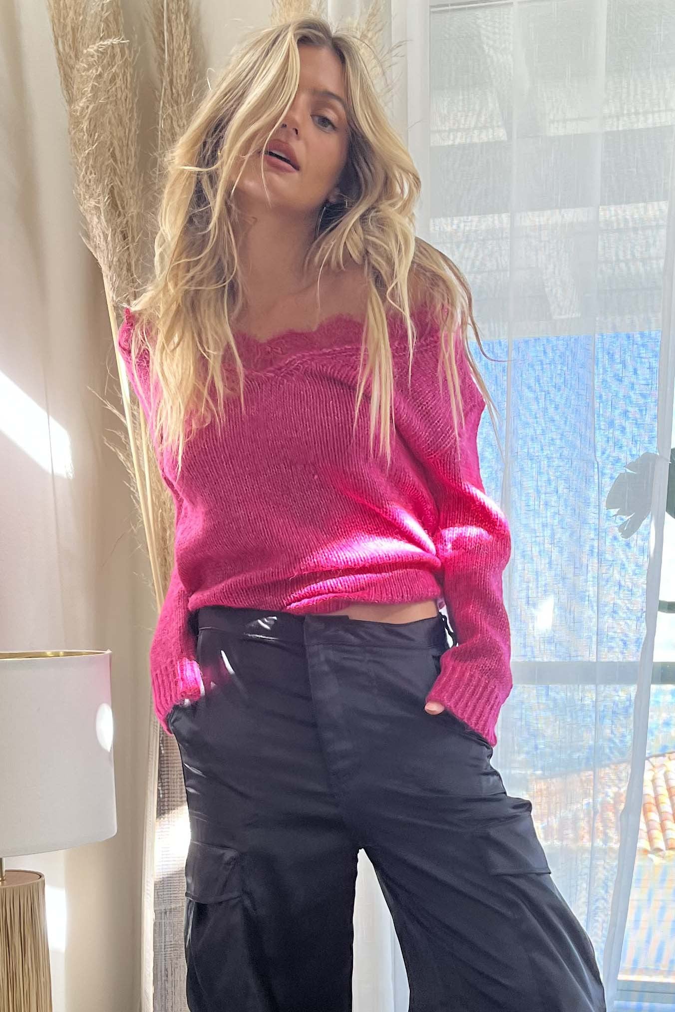 Newtown Lace Embellished Knit Sweater