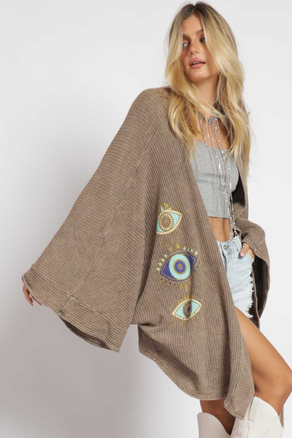 Evil Eyes Mineral Dyed Kimono