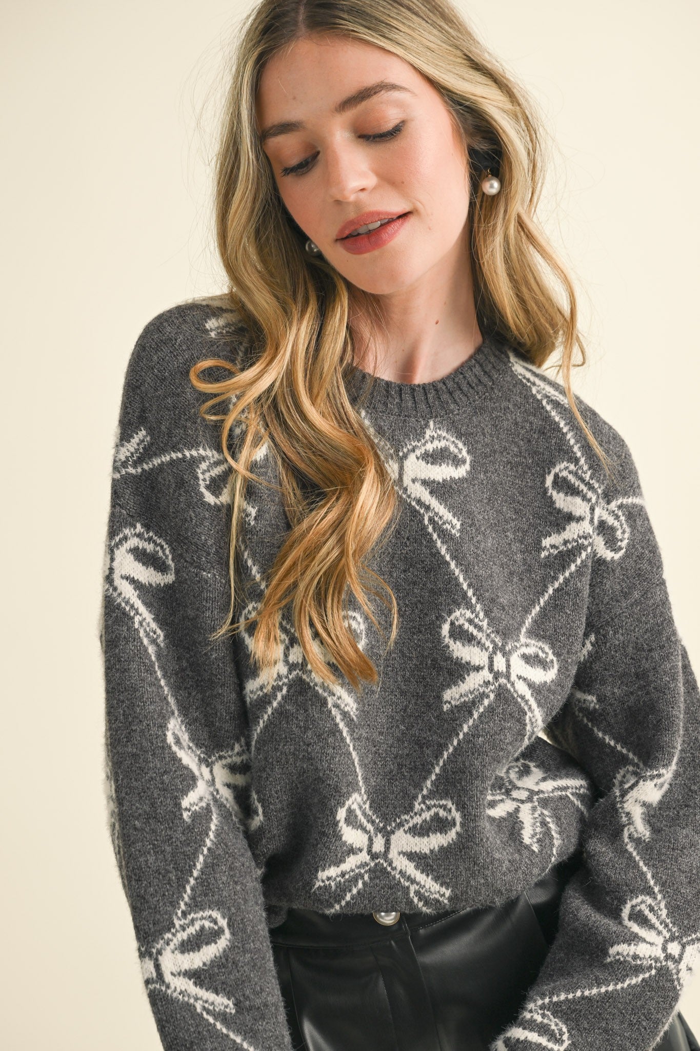 Bow All Over Sweater Top