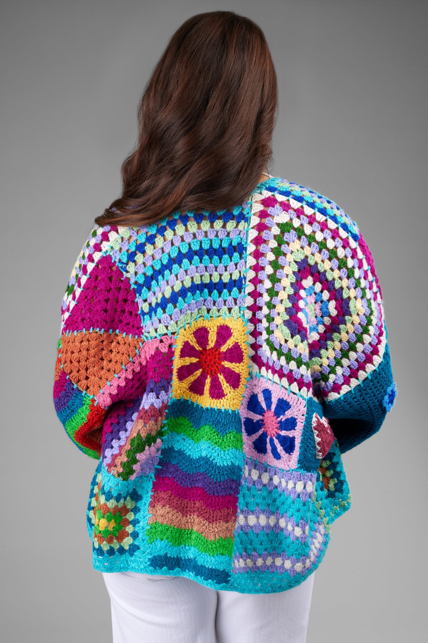 Amelia Crochet Multi Color Cardigan