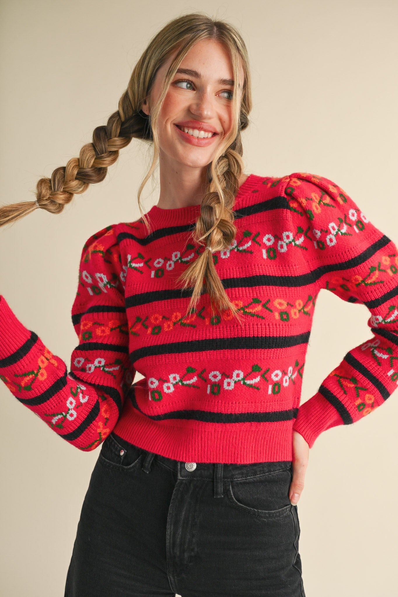 Aurora Floral Sweater Top