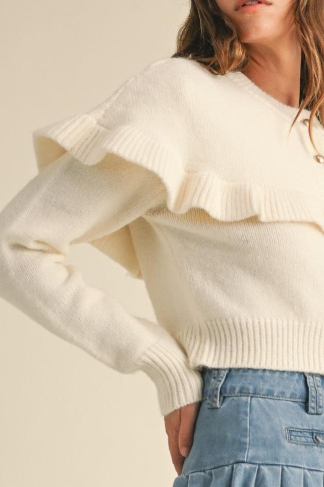 Layla Ruffle Cape Cardigan