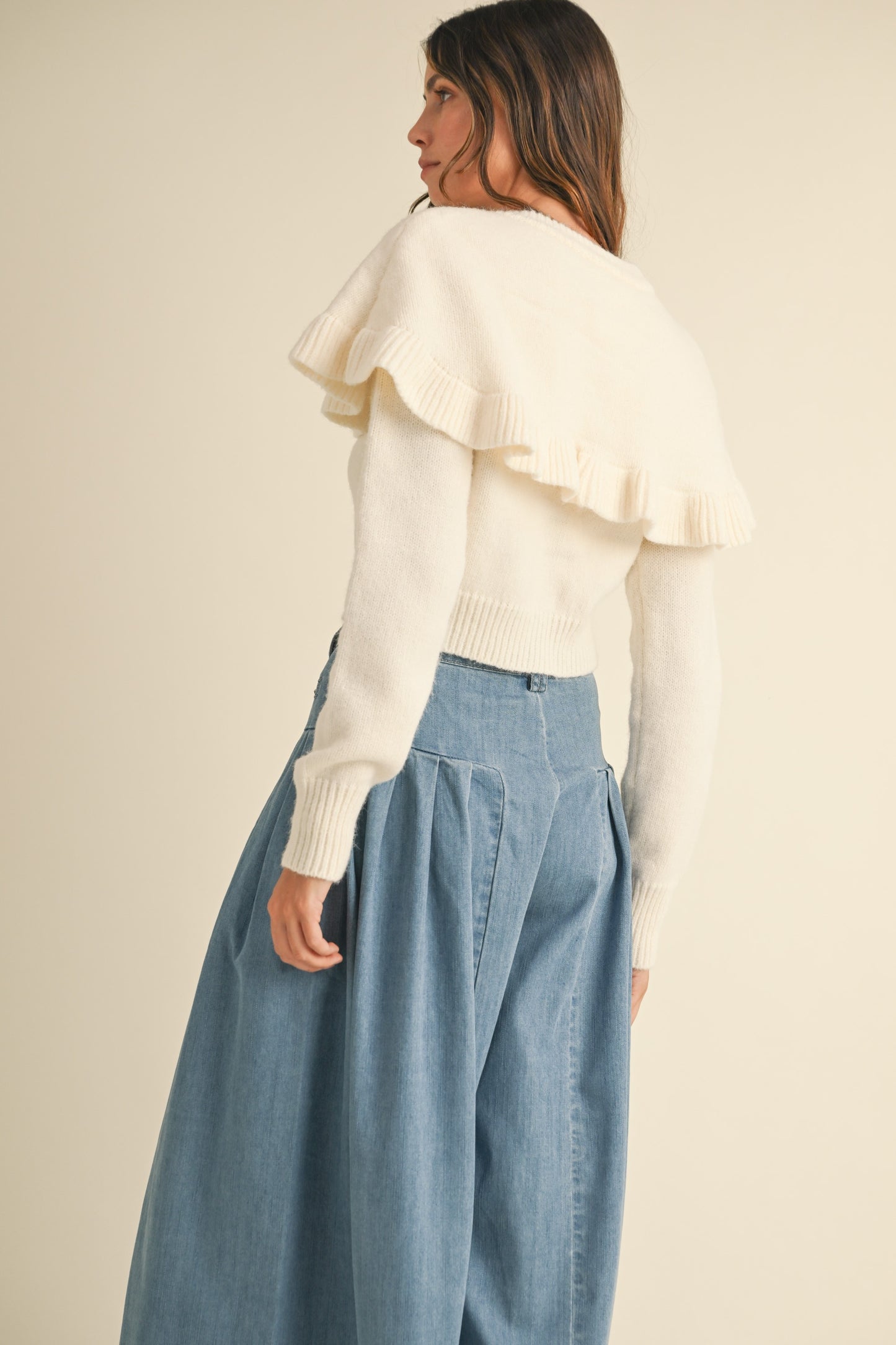 Layla Ruffle Cape Cardigan