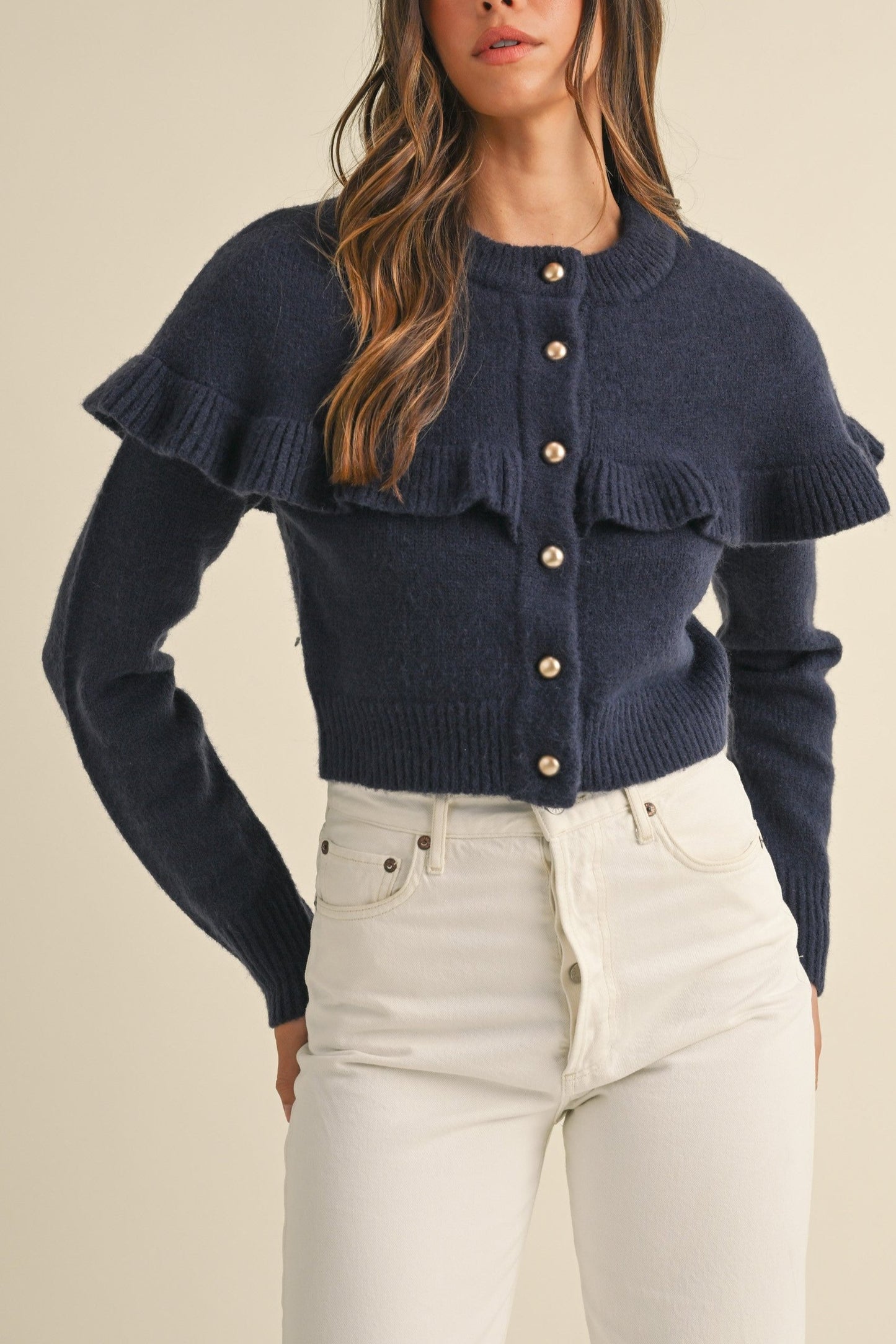 Layla Ruffle Cape Cardigan