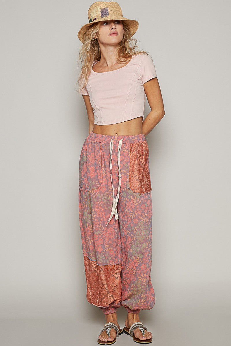 Brianna Raw Edge Woven Jogger Pants