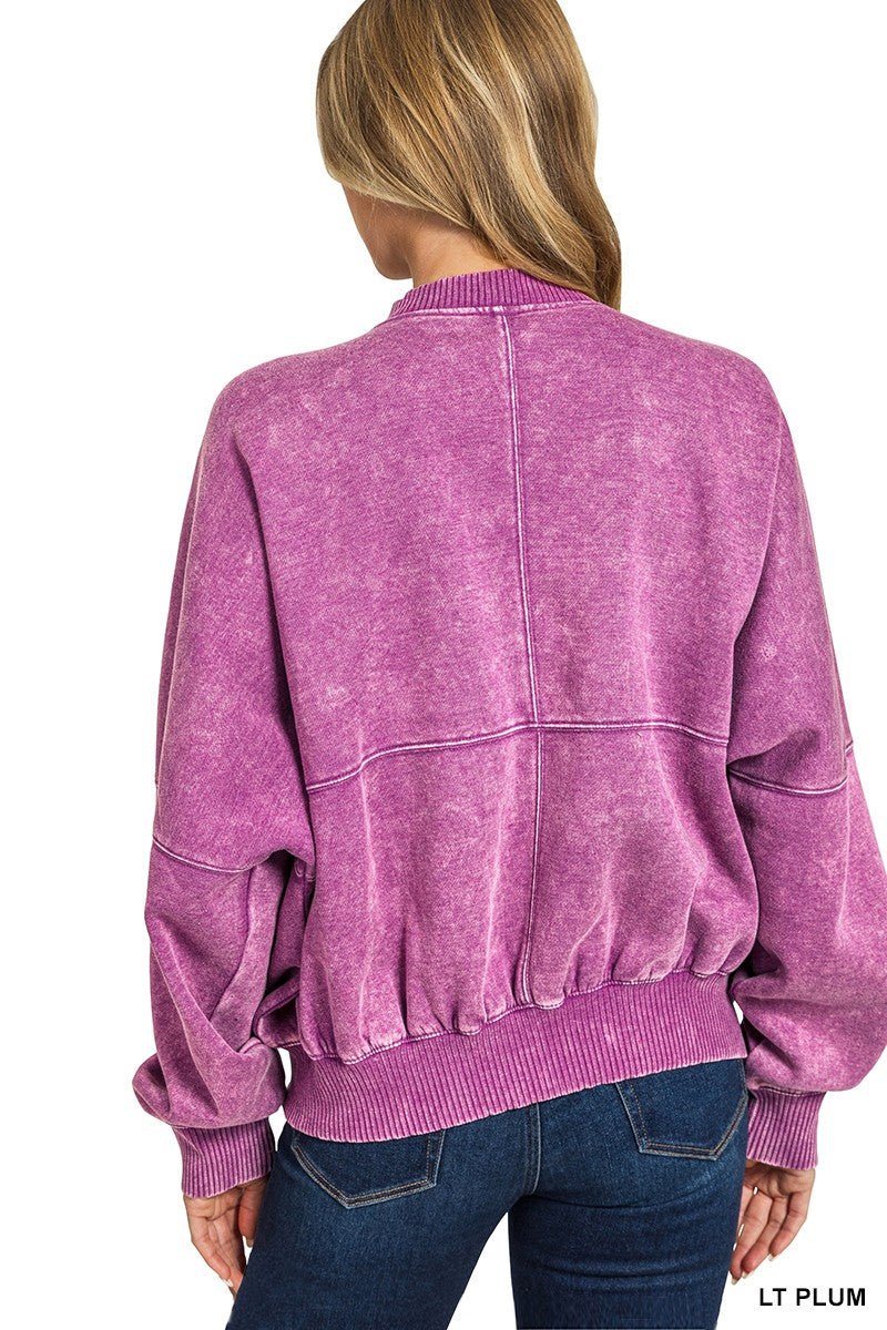 Vintage Mineral Washed Bomber Jacket