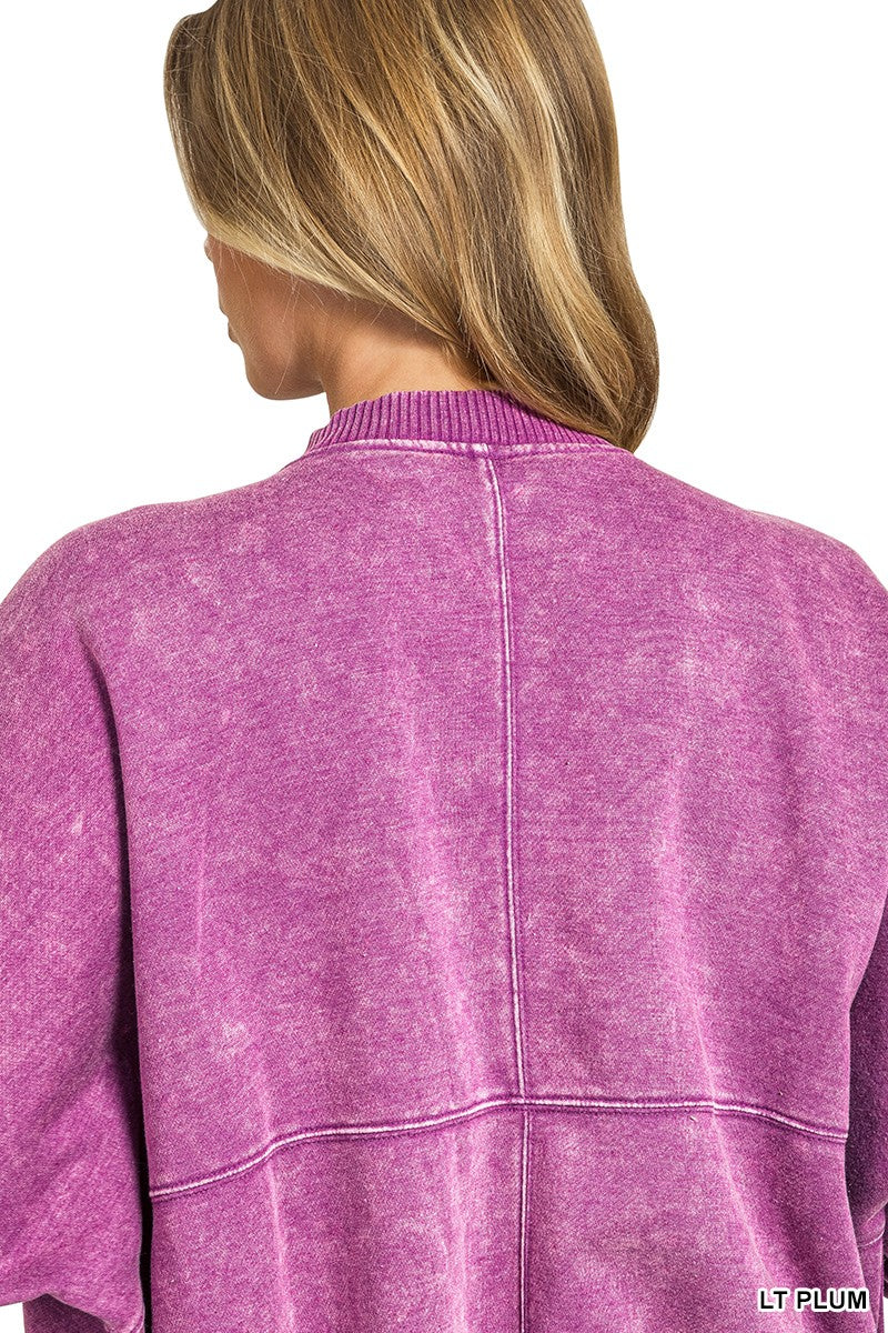 Vintage Mineral Washed Bomber Jacket