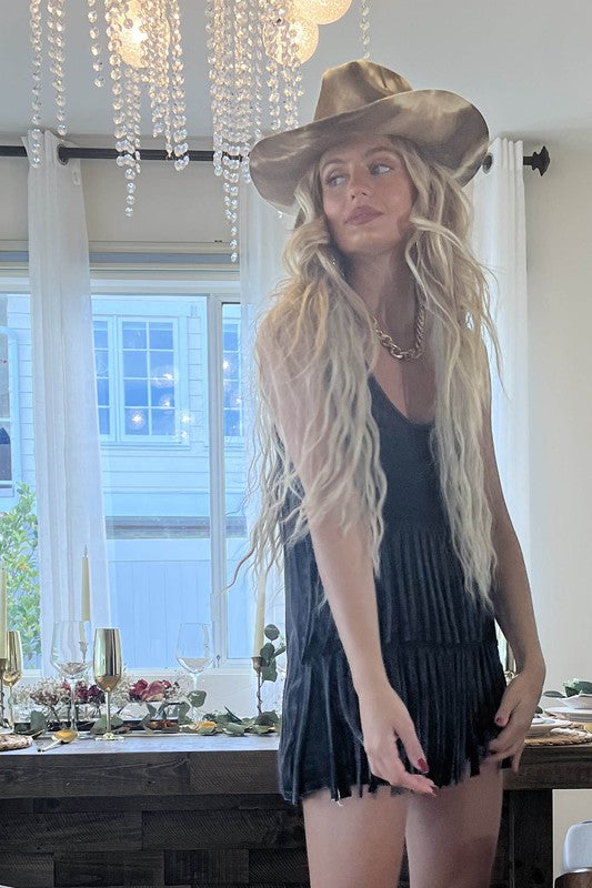 Fringe Mineral Wash Tunic Top