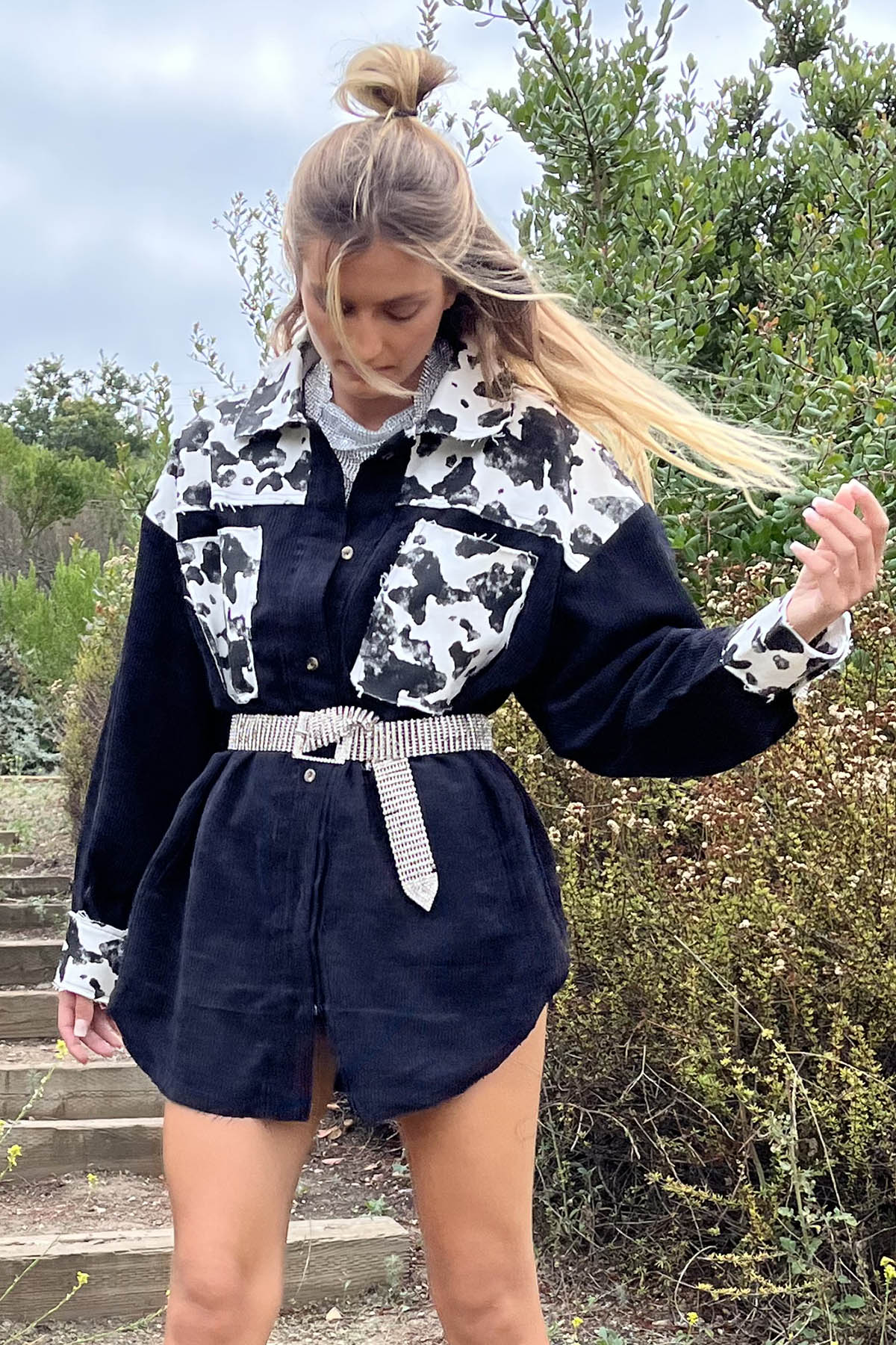 Evelyn Denim Contrast Button Up Shirt