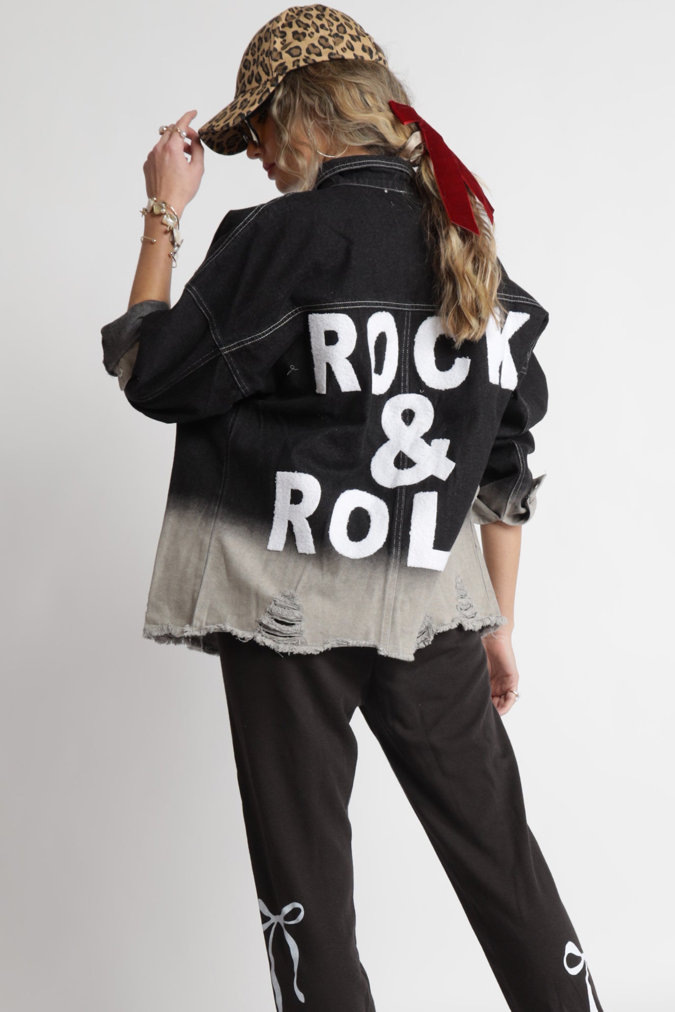 Dip Dye Rock and Roll Denim Jacket