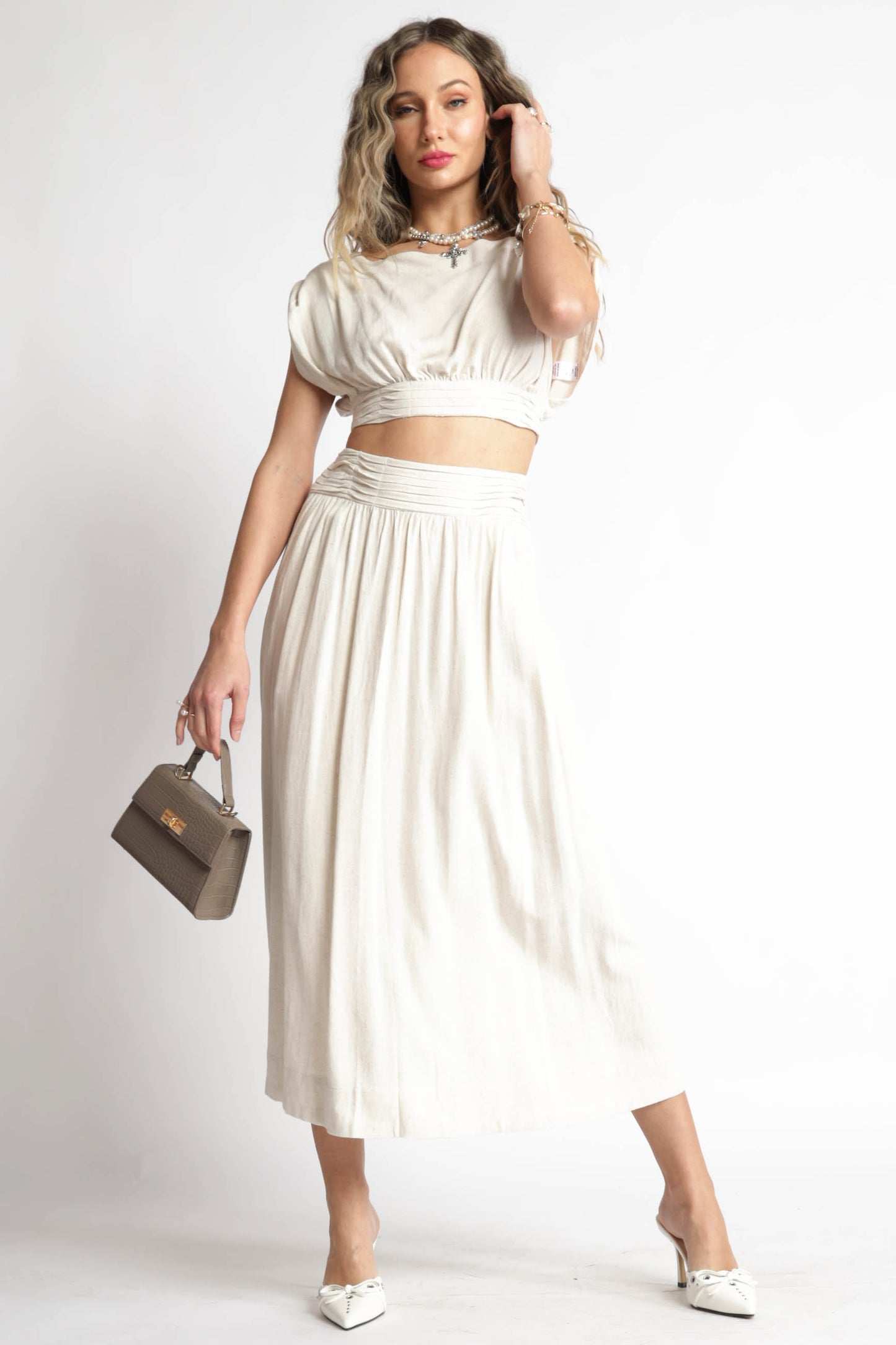 Emery Linen Top and Skirt Sets