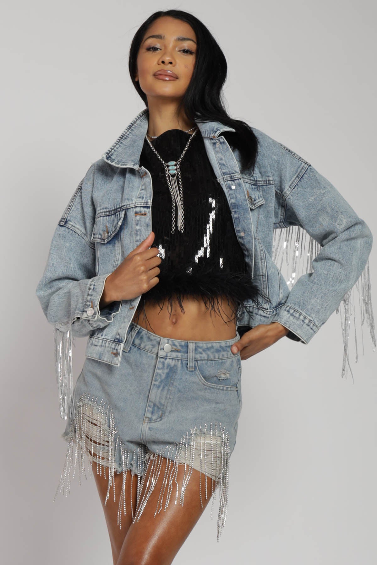 Ashton Fringe Denim Jacket