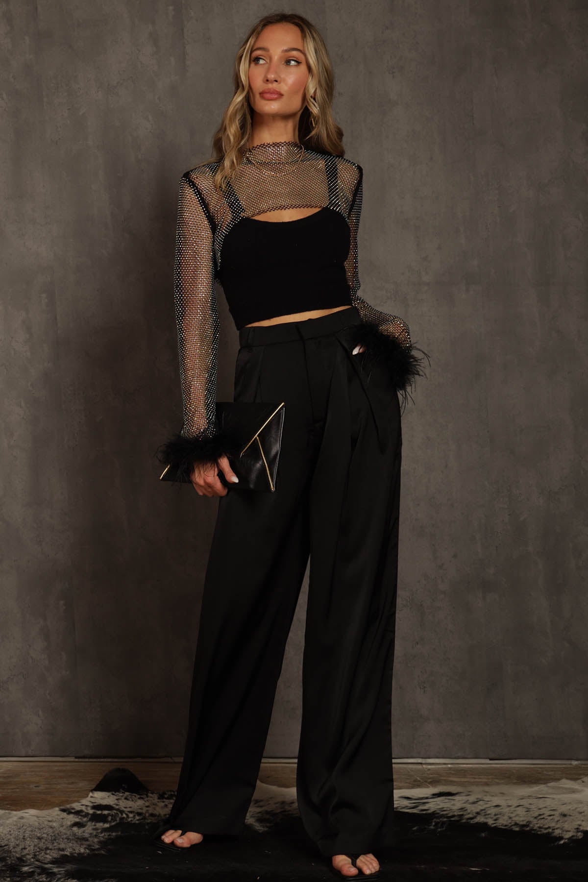 Minogue Satin Pleated Wide Leg Pants