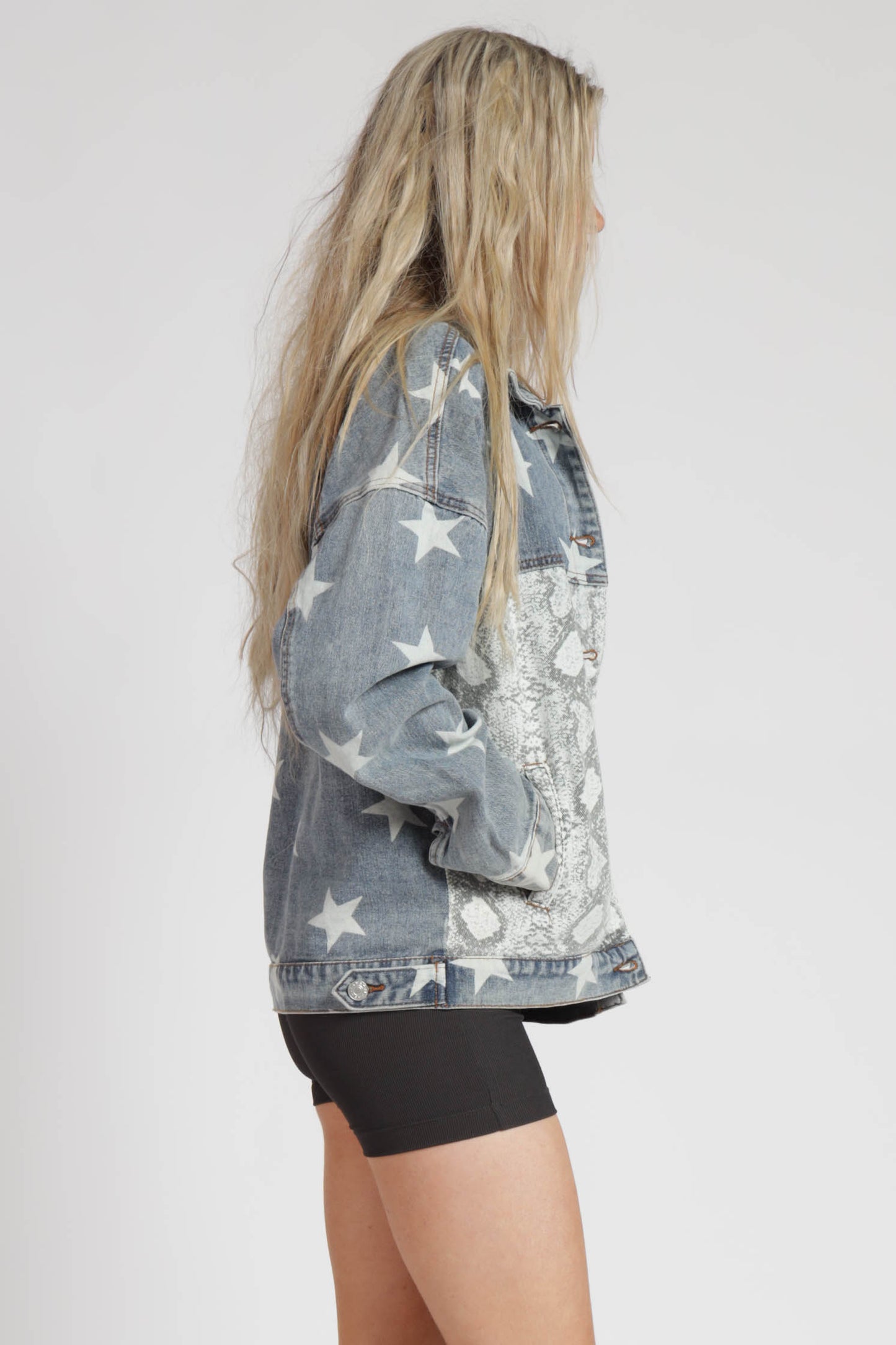 Helena Star Print Denim Jacket