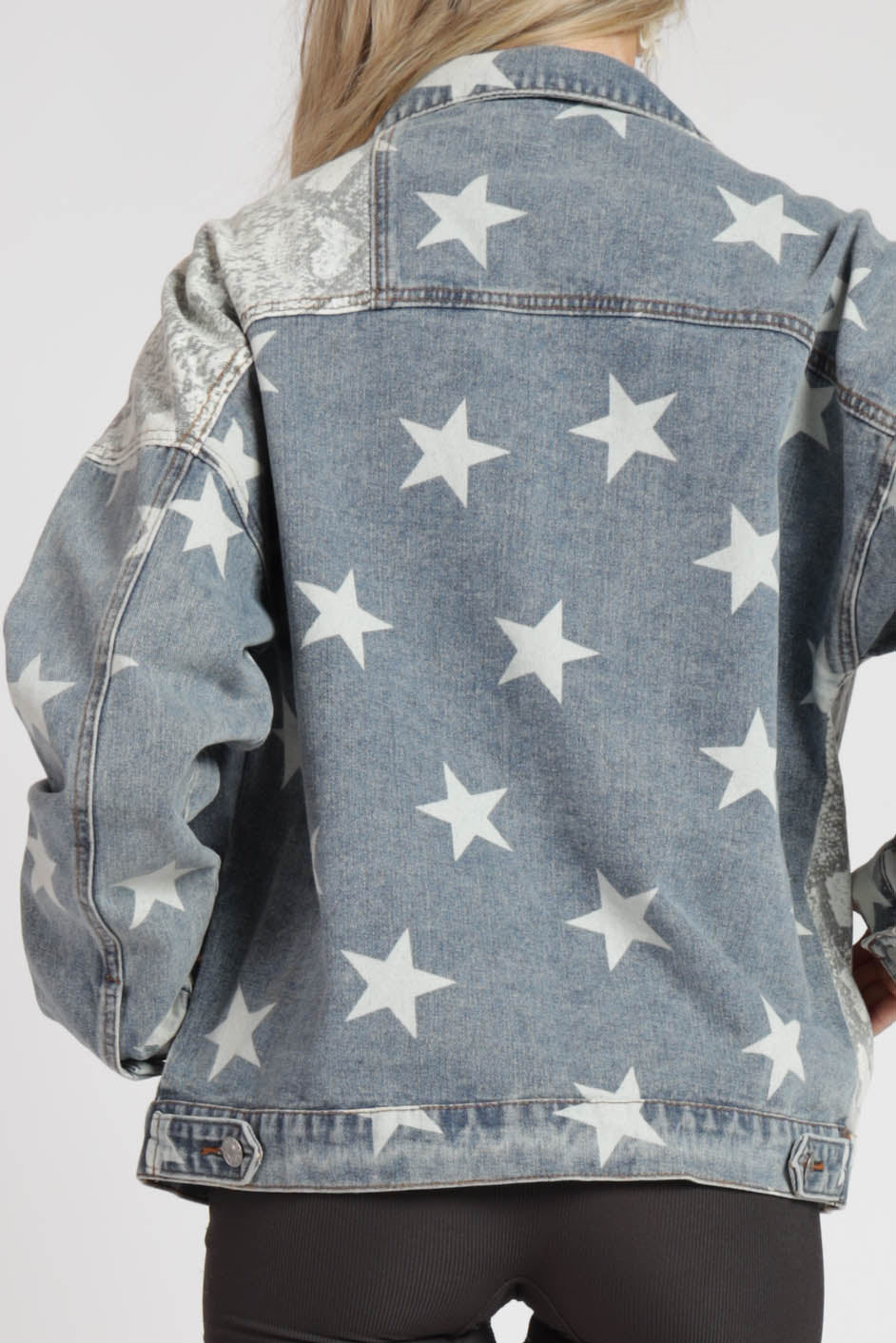 Helena Star Print Denim Jacket