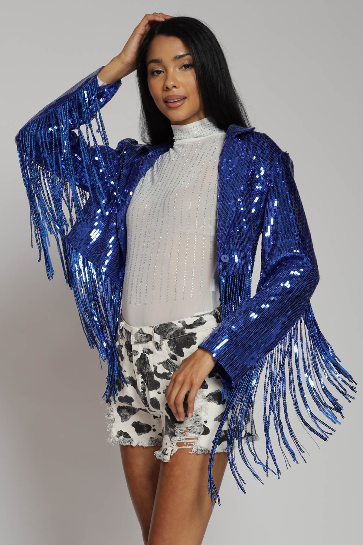 Dolly Sequin Fringe Jacket