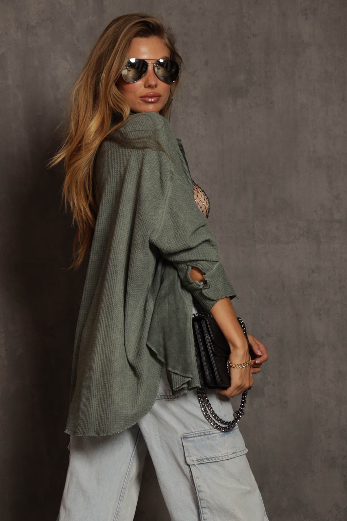 Sloane Mineral Dyed Button Up Shirt