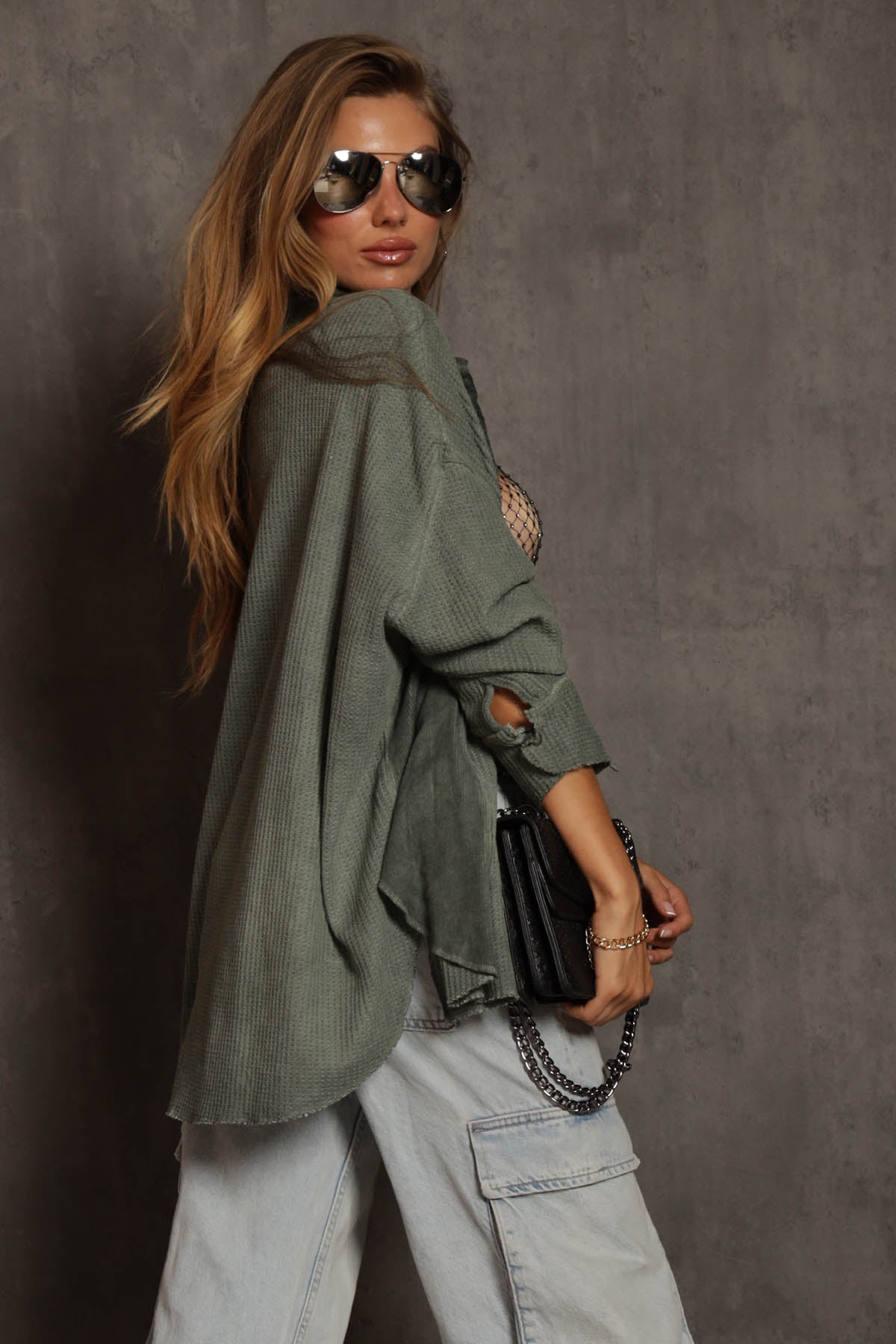 Sloane Mineral Dyed Button Up Shirt