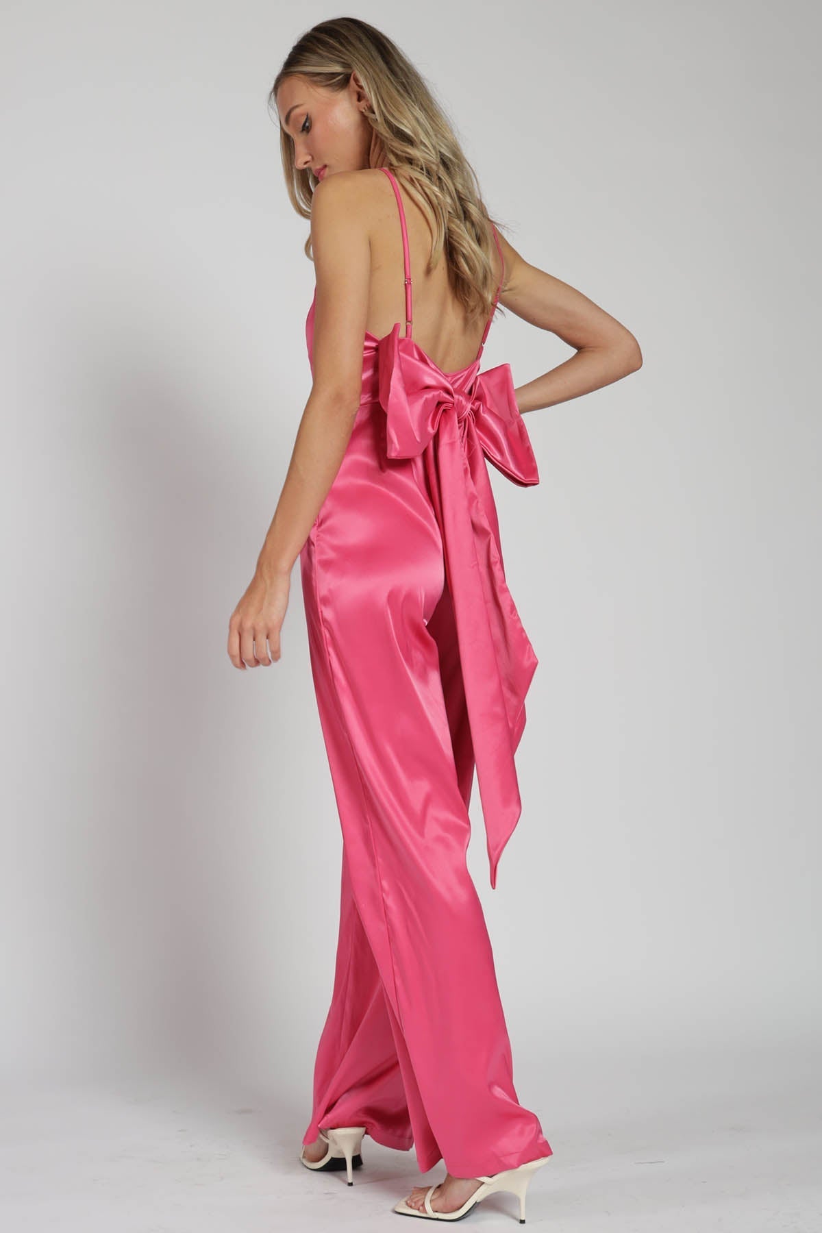 Nicoletta Satin Bow Jumpsuit
