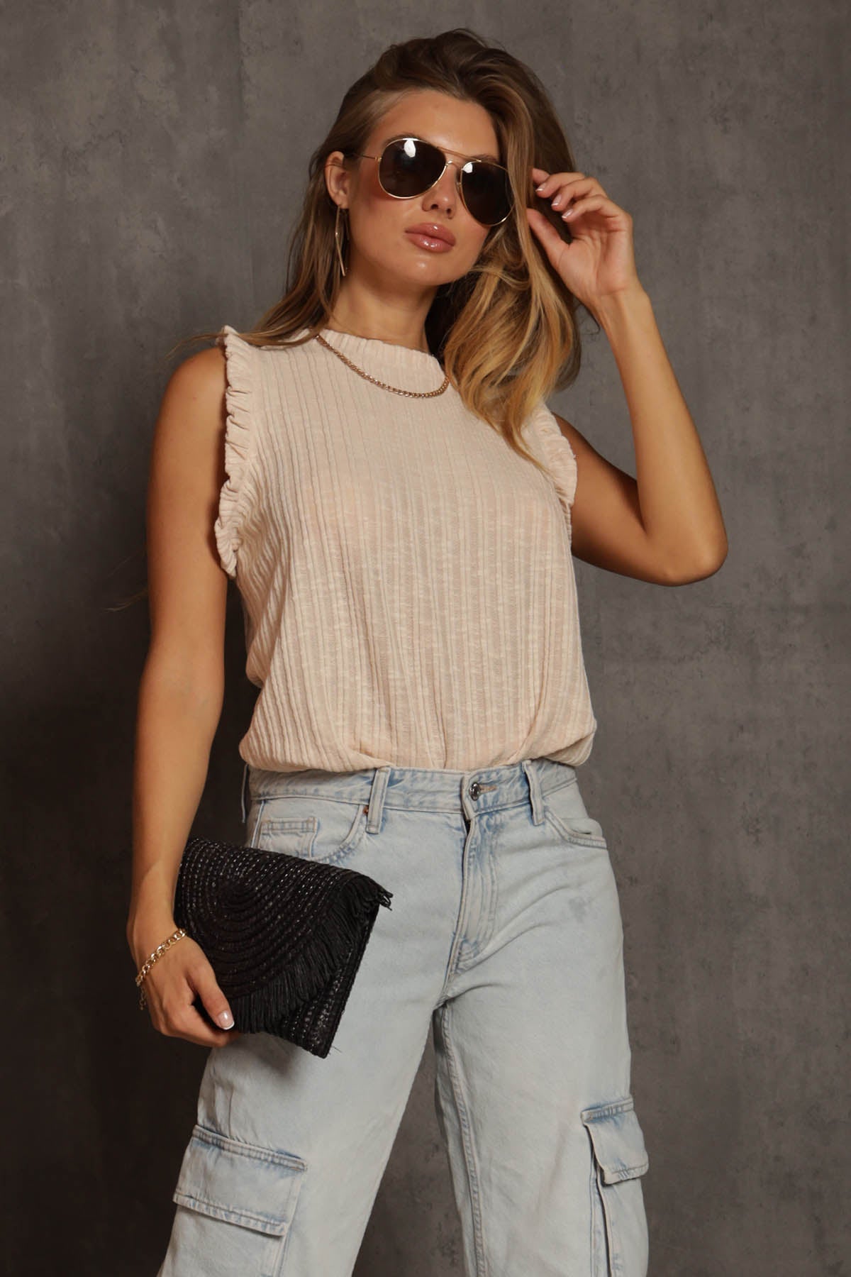 Katya Ruffle Trim Top