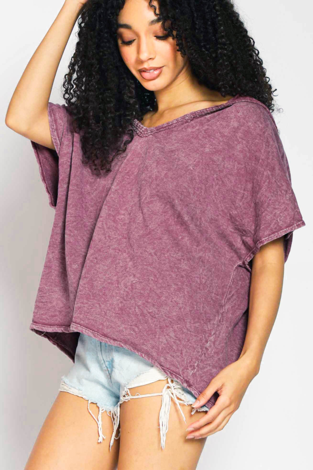 Audrey Mineral Washed Hooded Top