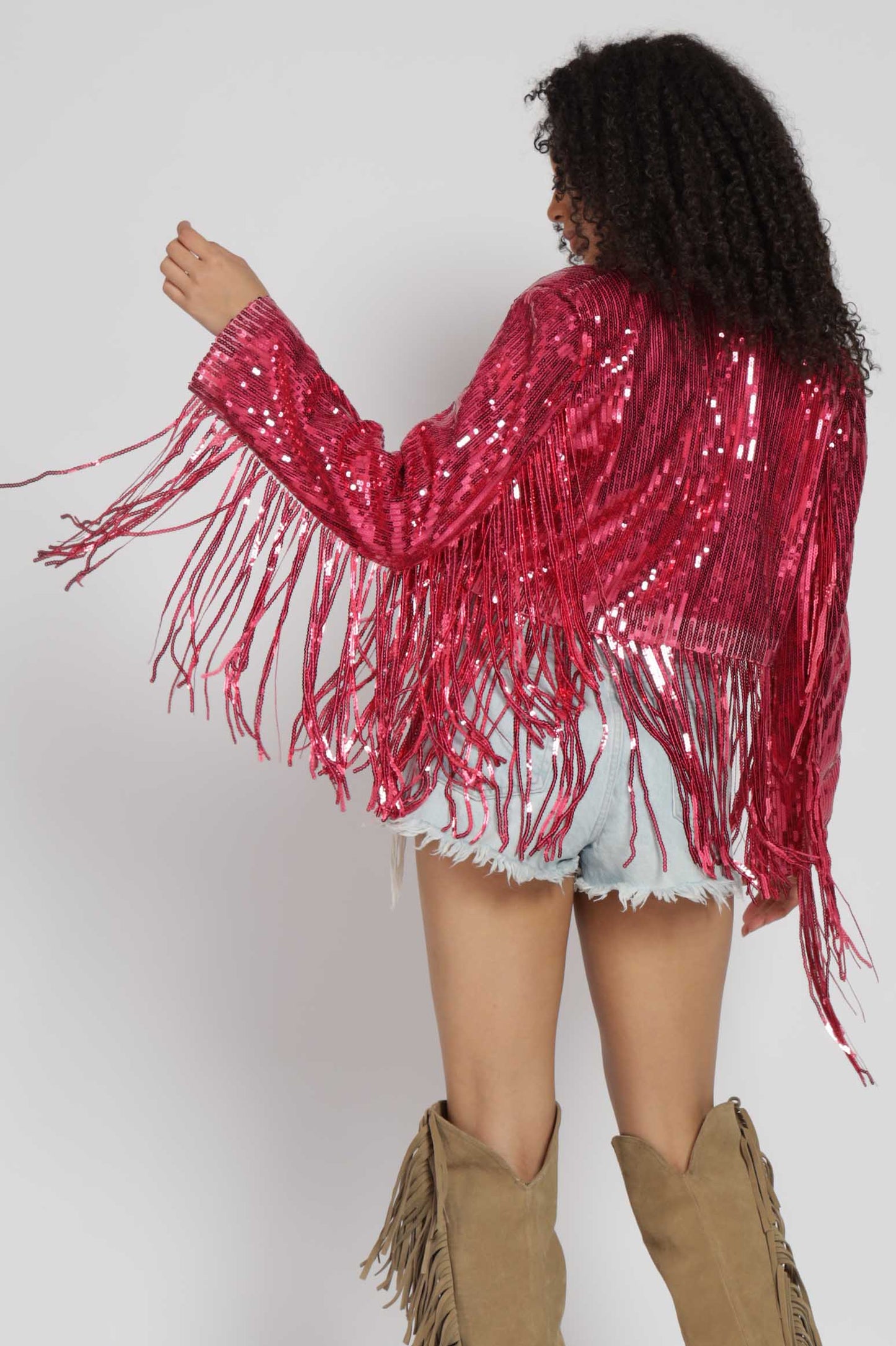 Dolly Sequin Fringe Jacket
