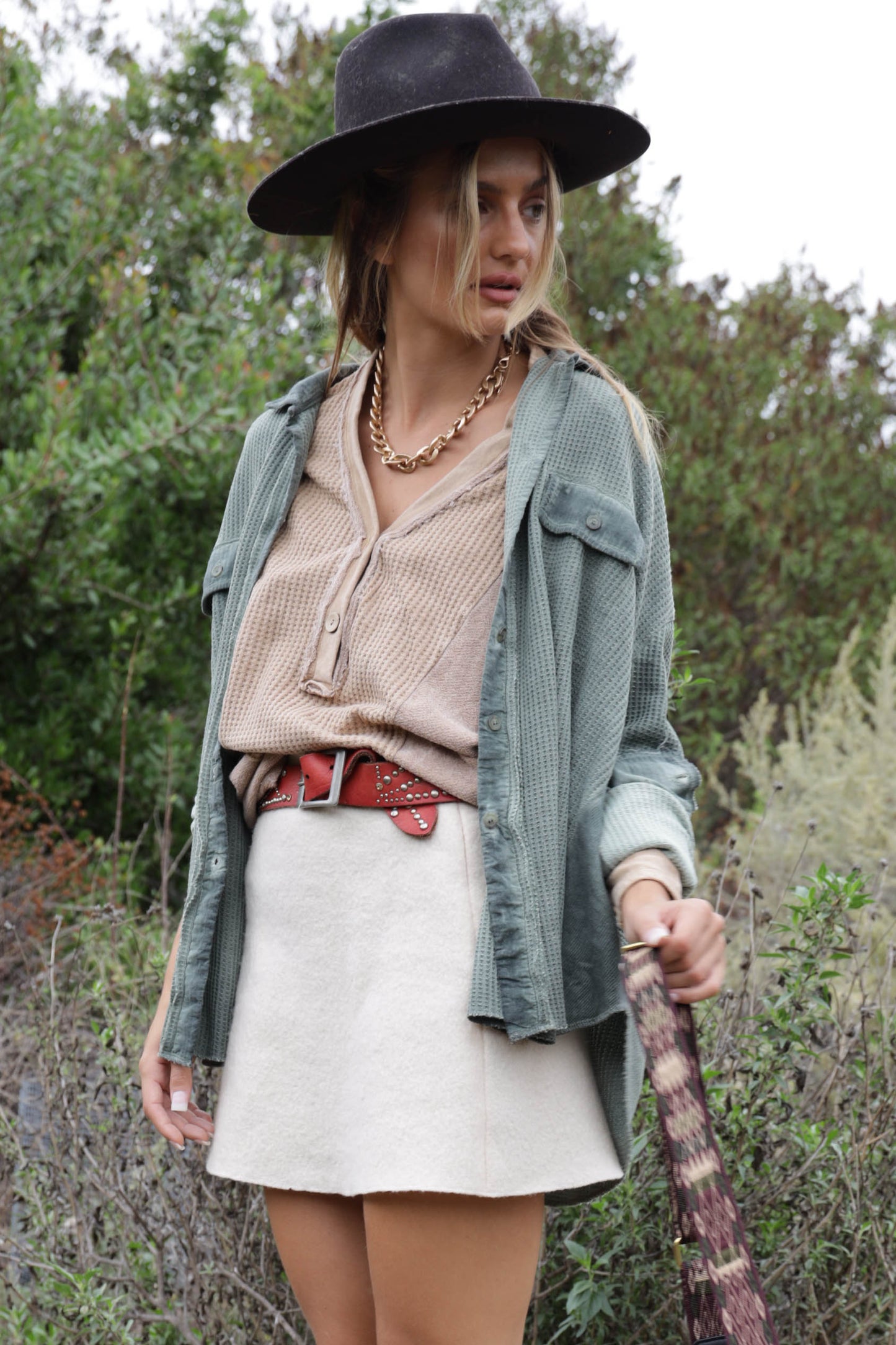 Sloane Mineral Dyed Button Up Shirt