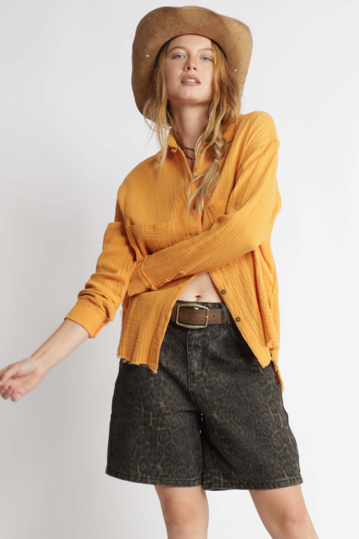 Daniela Cotton Gauze Button Up Shirt