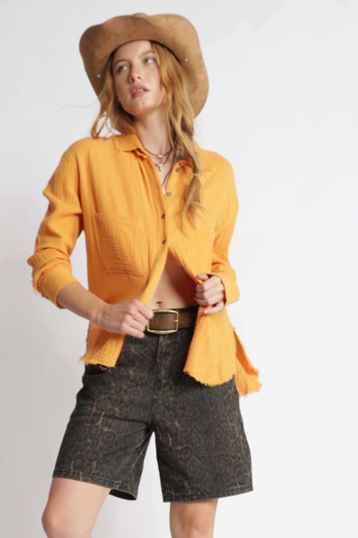 Daniela Cotton Gauze Button Up Shirt