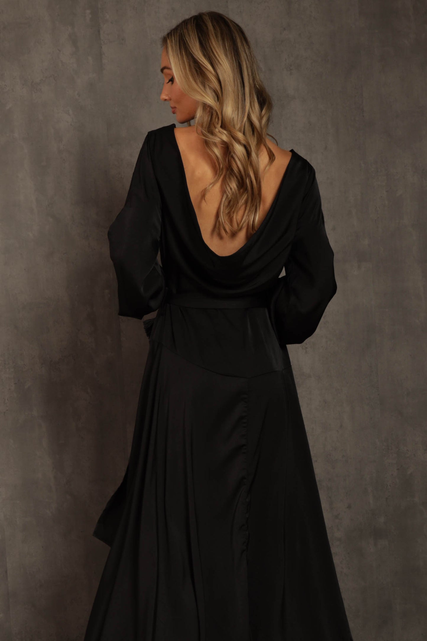 Yuma Satin Wrap Maxi Dress