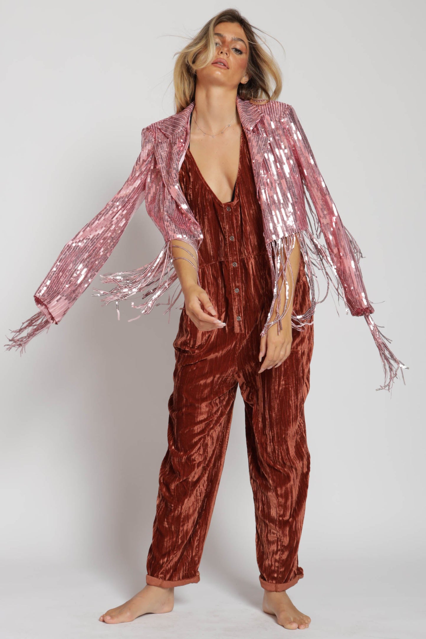 Dolly Sequin Fringe Jacket