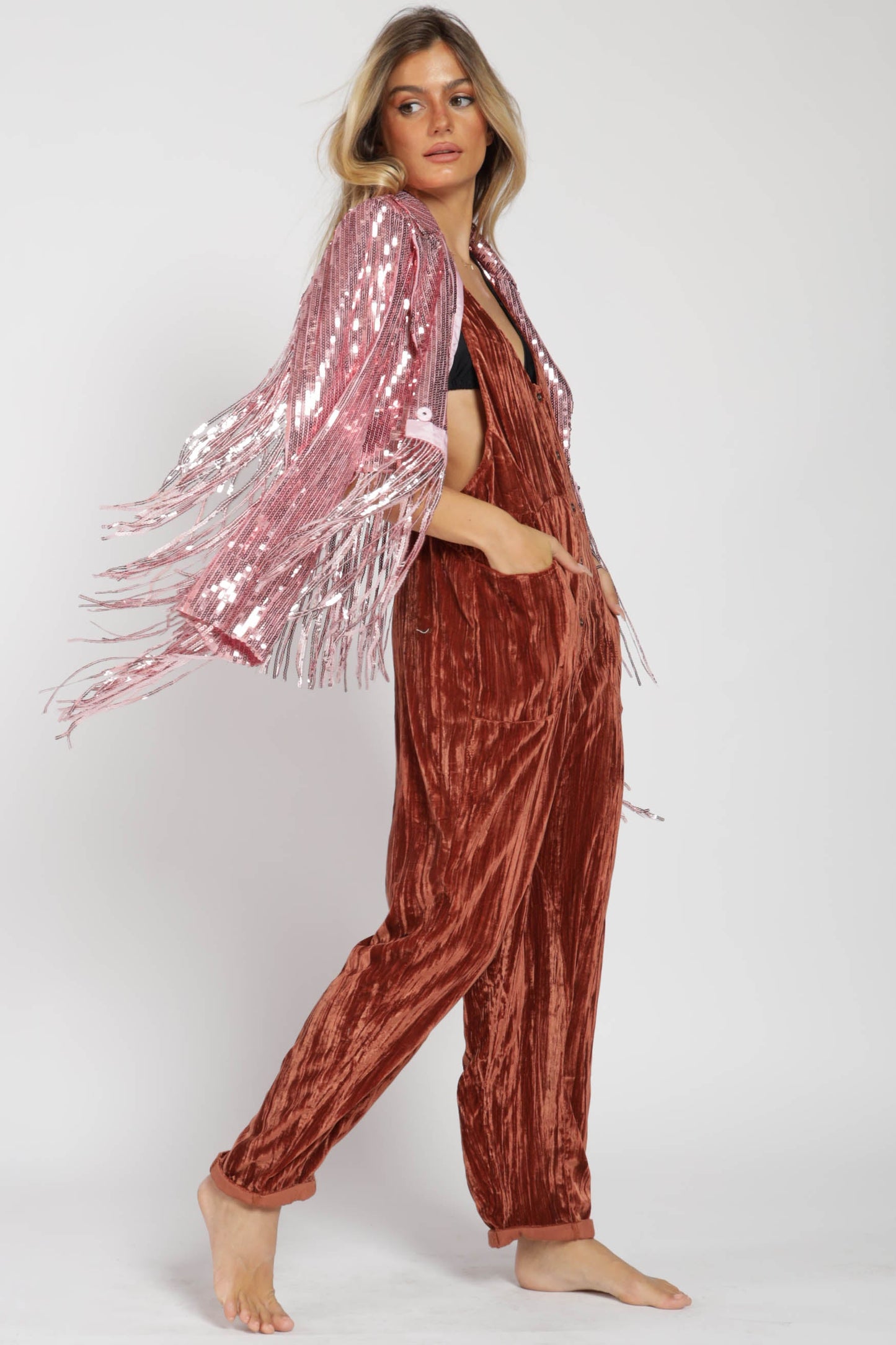 Dolly Sequin Fringe Jacket