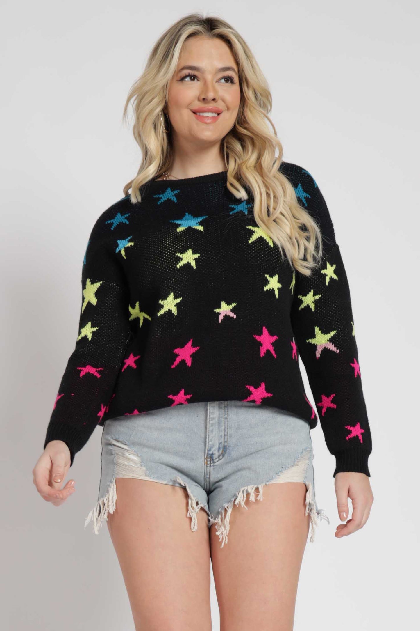 Asana Rainbow Star Print Sweater