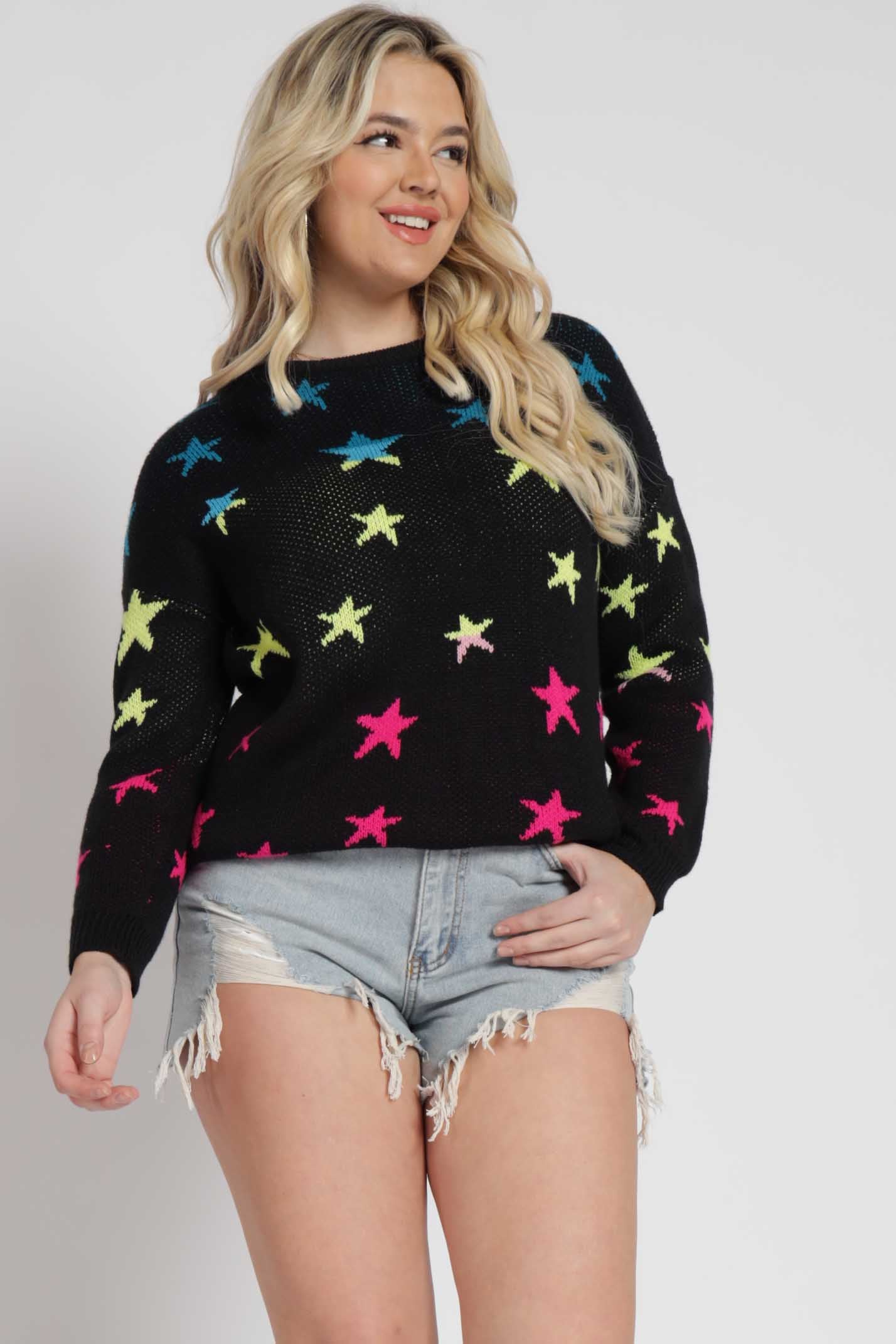 Asana Rainbow Star Print Sweater