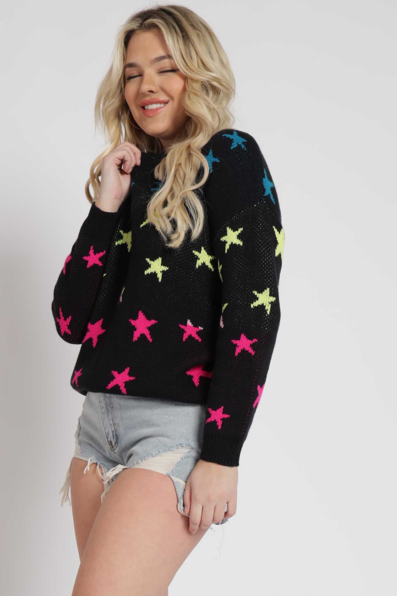 Asana Rainbow Star Print Sweater