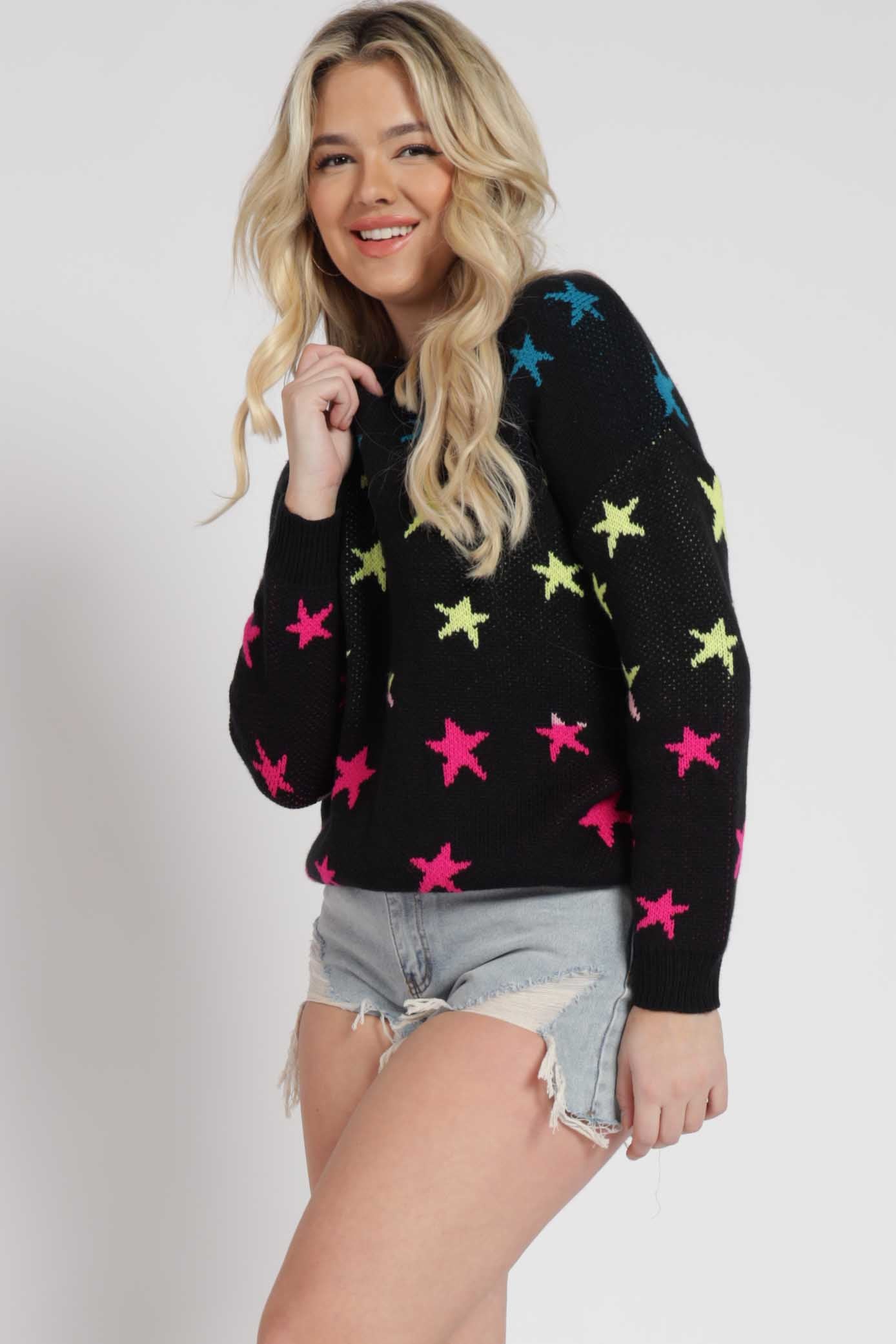 Asana Rainbow Star Print Sweater