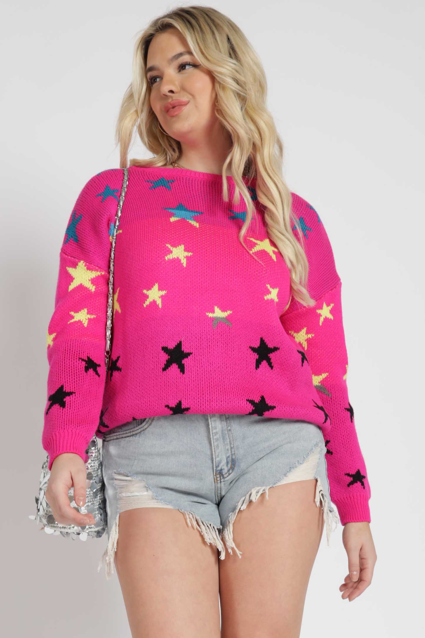 Asana Rainbow Star Print Sweater