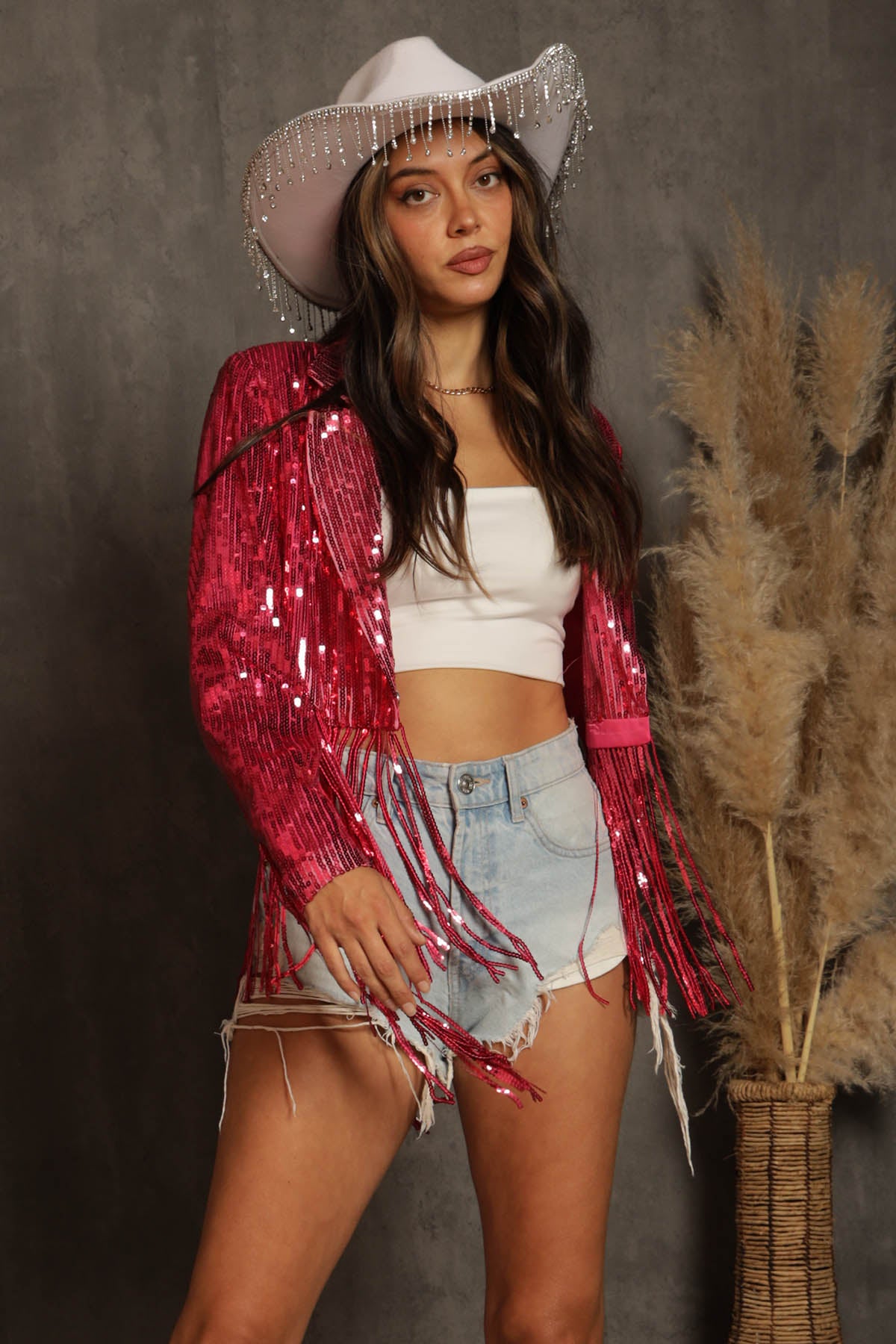 Dolly Sequin Fringe Jacket