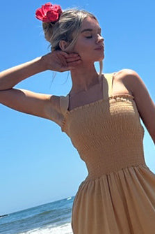Smocking Knit Jumpsuit