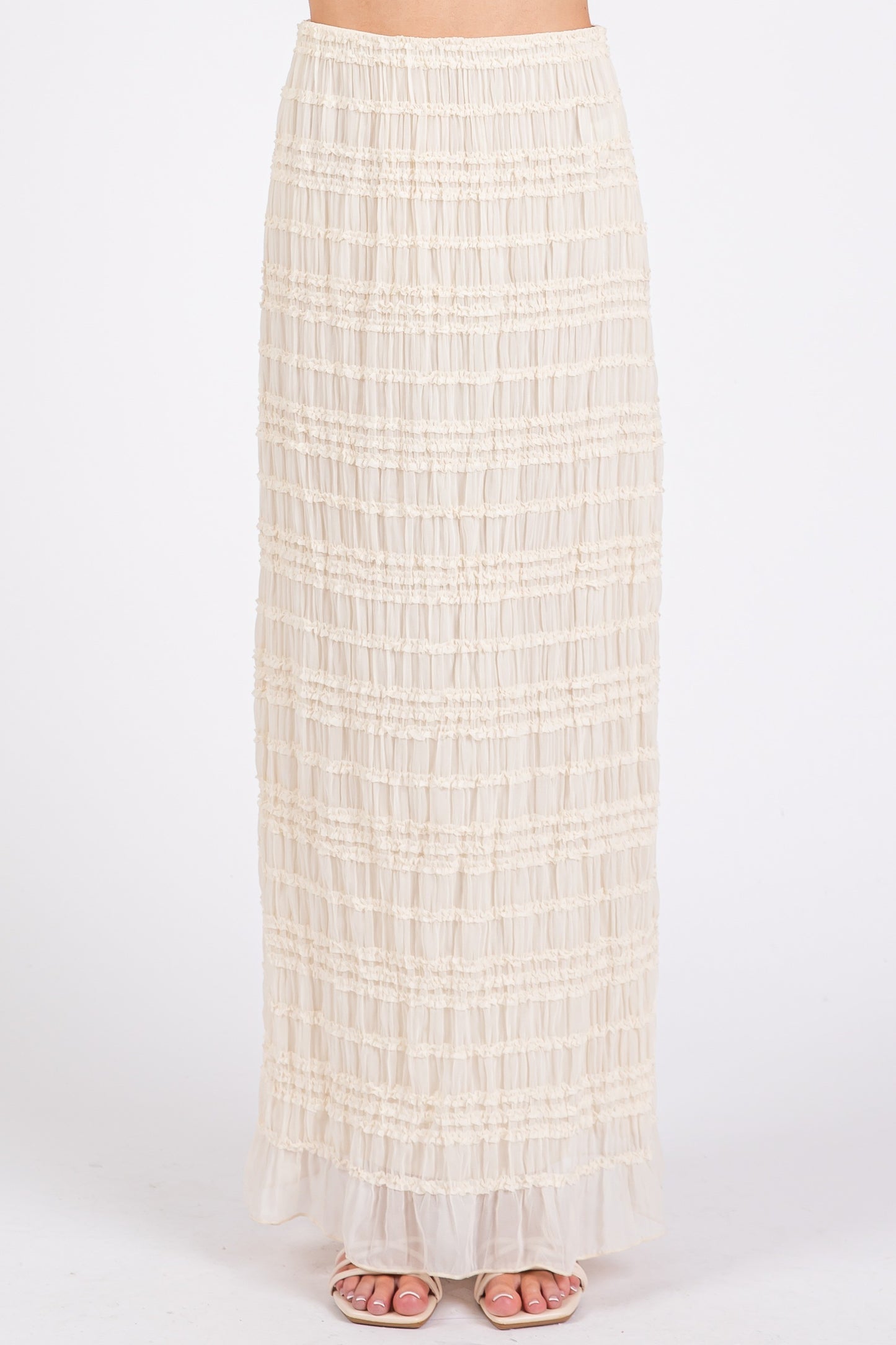 High Waist Chiffon Long Skirt