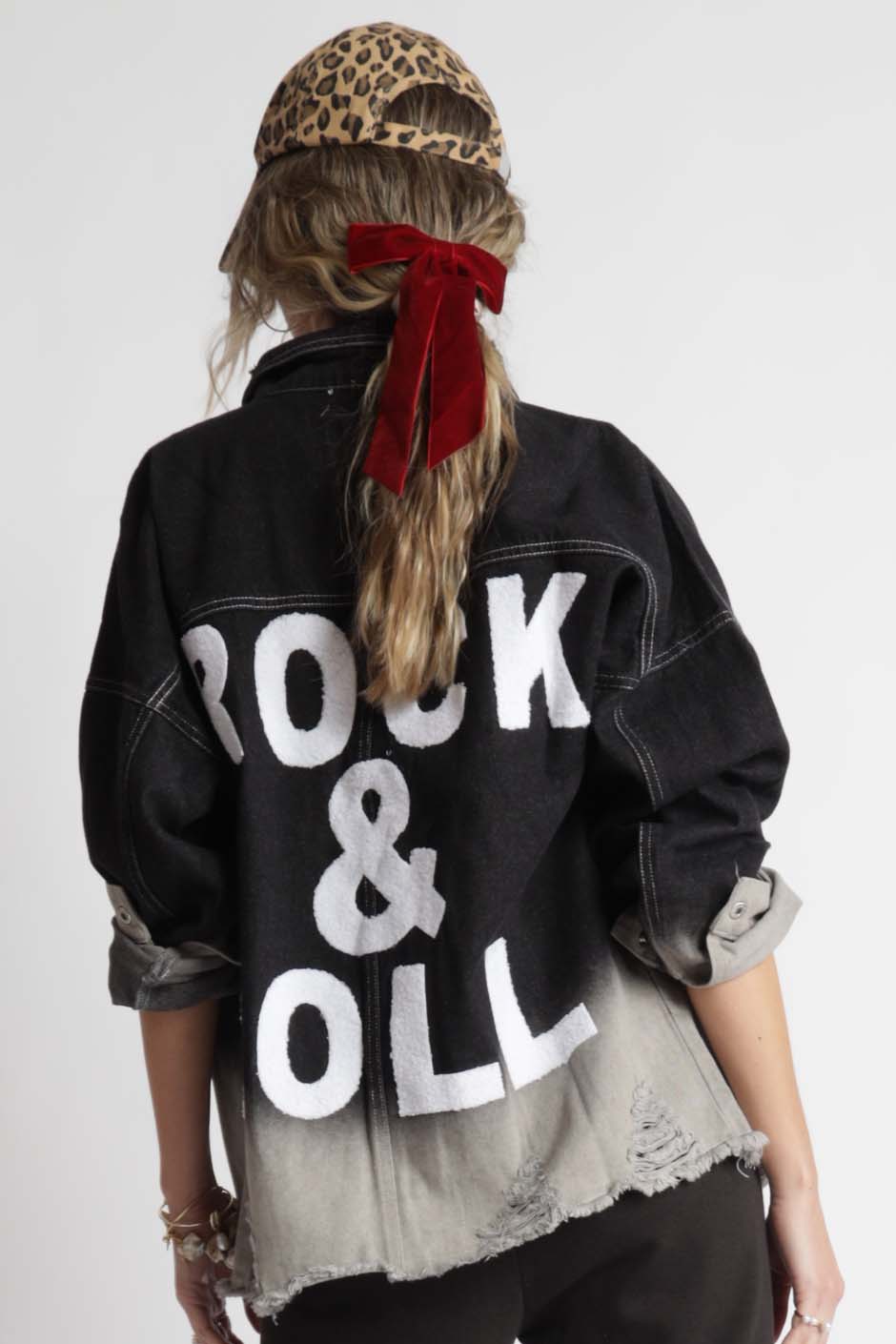 Dip Dye Rock and Roll Denim Jacket